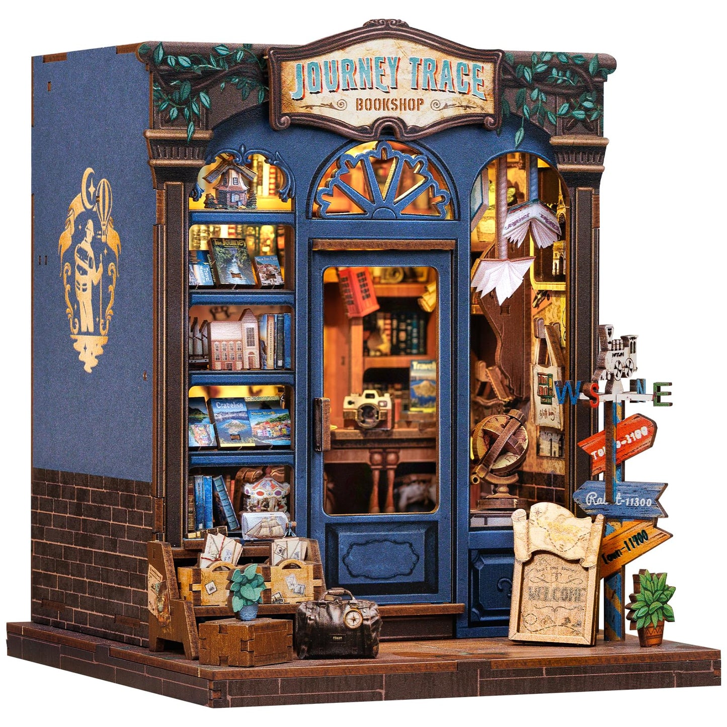 CUTEBEE Book Nook Kit – DIY Puppenhaus Häuser, Miniatur Haus Selber Bauen für Erwachsene, 3D-Holzpuzzle & Buchstütze | Kreatives Set für Bücherregal Dekor | Geschenk,199 PCS (Champs-Élysées Florist)