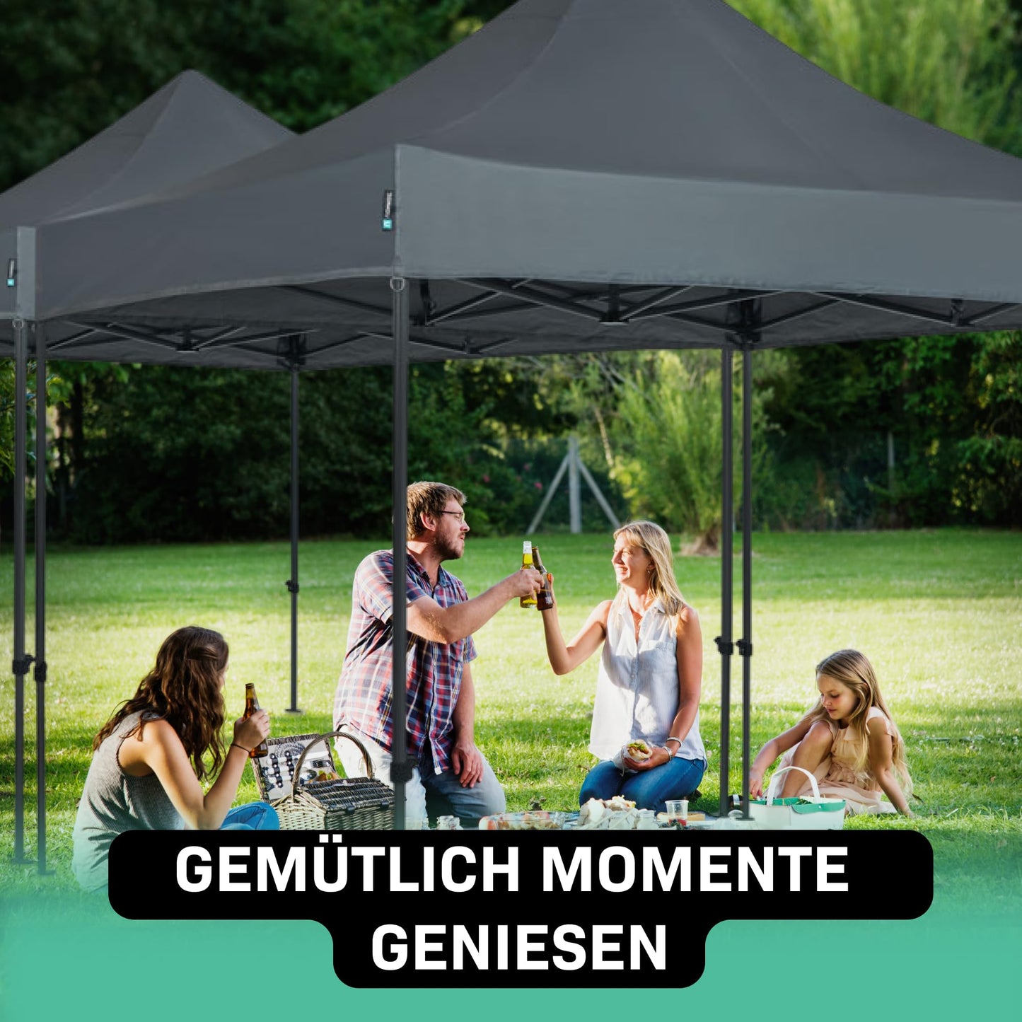 VONROC Gazebo 3 x 3 m Waterproof Stable – Party Tent EasyUp System [3Min Assembly] Pop-up Folding Gazebo Modular Expandable as Festival Tent, Garden Gazebo