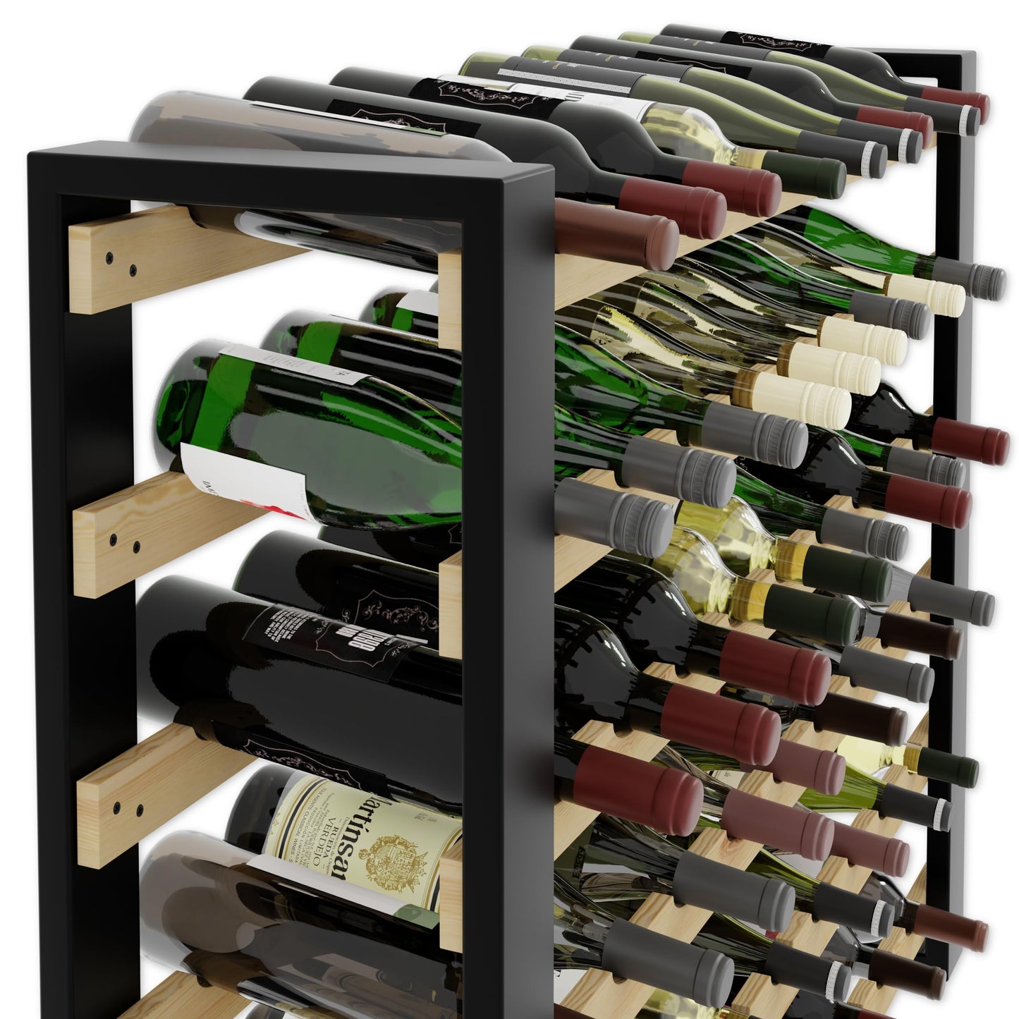 Lenmar RW Series Wooden Wine Rack for Bottles, Loft, Bottles, Wine, Bottle Rack, Cellar Rack, Shelves, Bottle Holder, Wine Stand, etc. (Loft 135, 204 x 104 x 27, 135 Bottles)