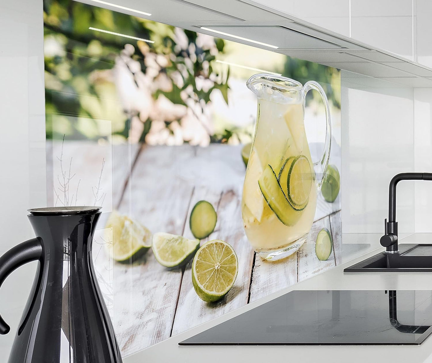 timalo Stove Splash Guard Wall Sink, Kitchen Back Wall Glass Look Acrylic Glass 2 mm Glass Back Wall Acrylic Glass Kitchen Panels Back Wall Protection Plate 60 x 40 cm Herbs Spices Text Guten Appetit