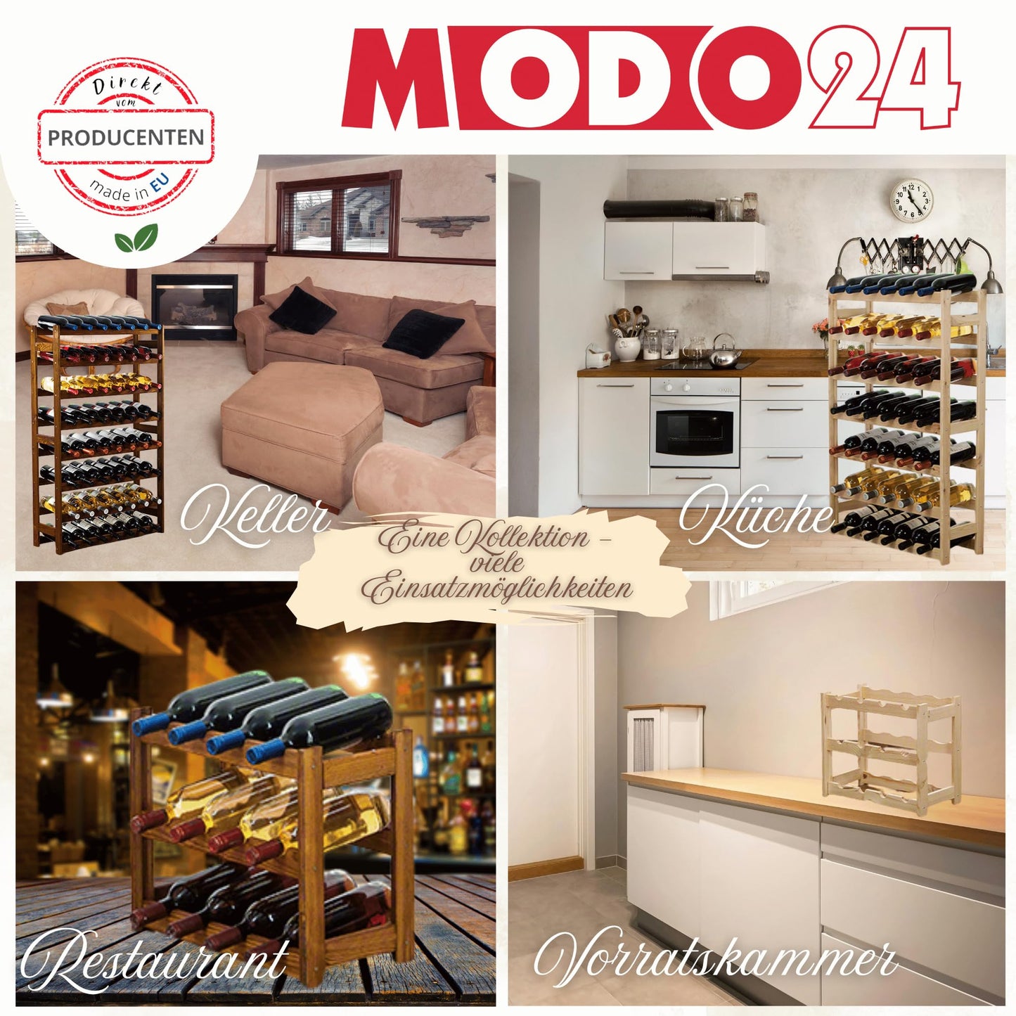 Untreated Wooden Wine Rack, 63.0 x 25.0 x 102.0 cm