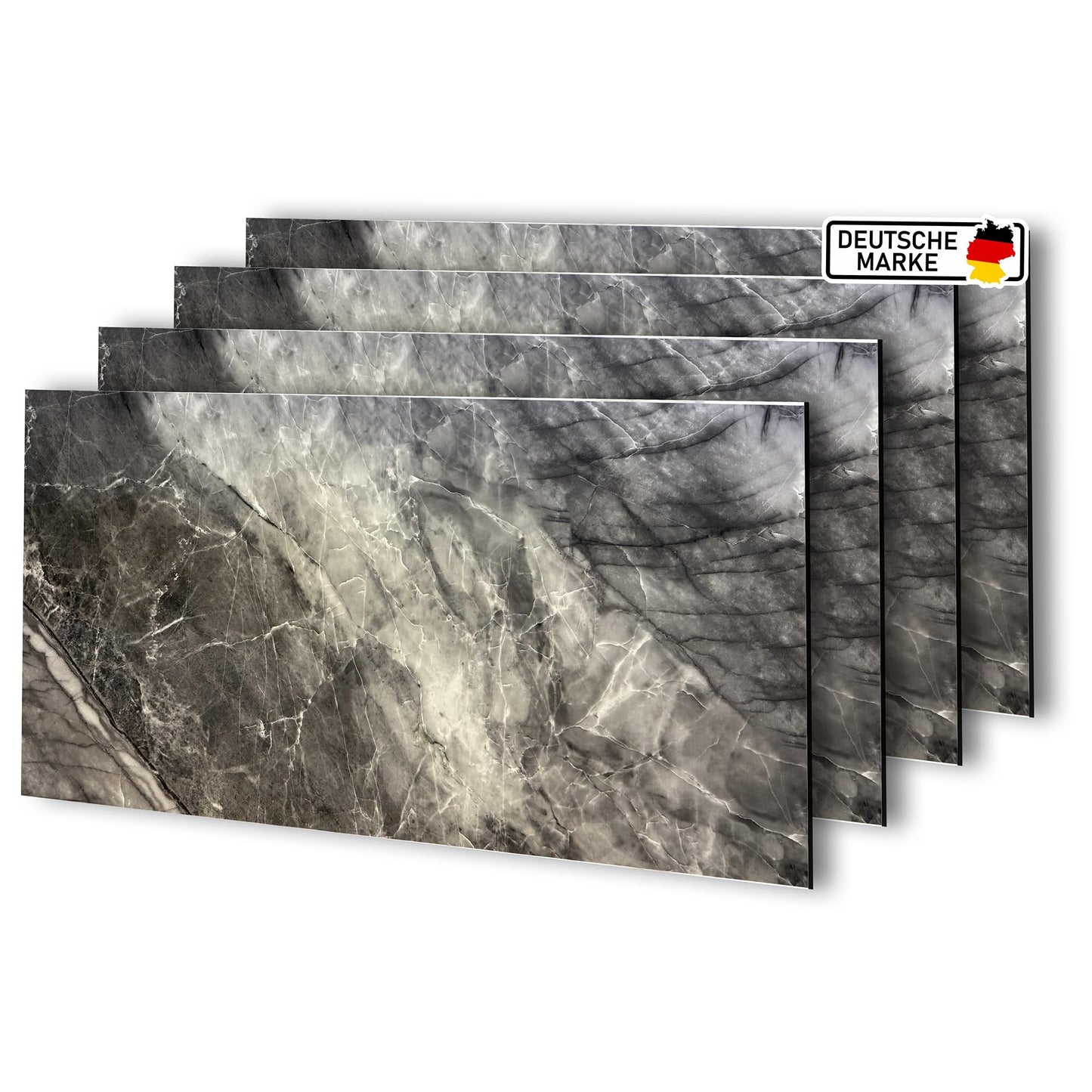 AS Country Stone, Marble Look, Wall Panels, 60 x 120 cm, Polyvinyl Chloride (PVC) Wall Cladding, Made of Plastic, Panels for Kitchen, Bathroom and More, Kitchen Back Wall Panel Light Concrete