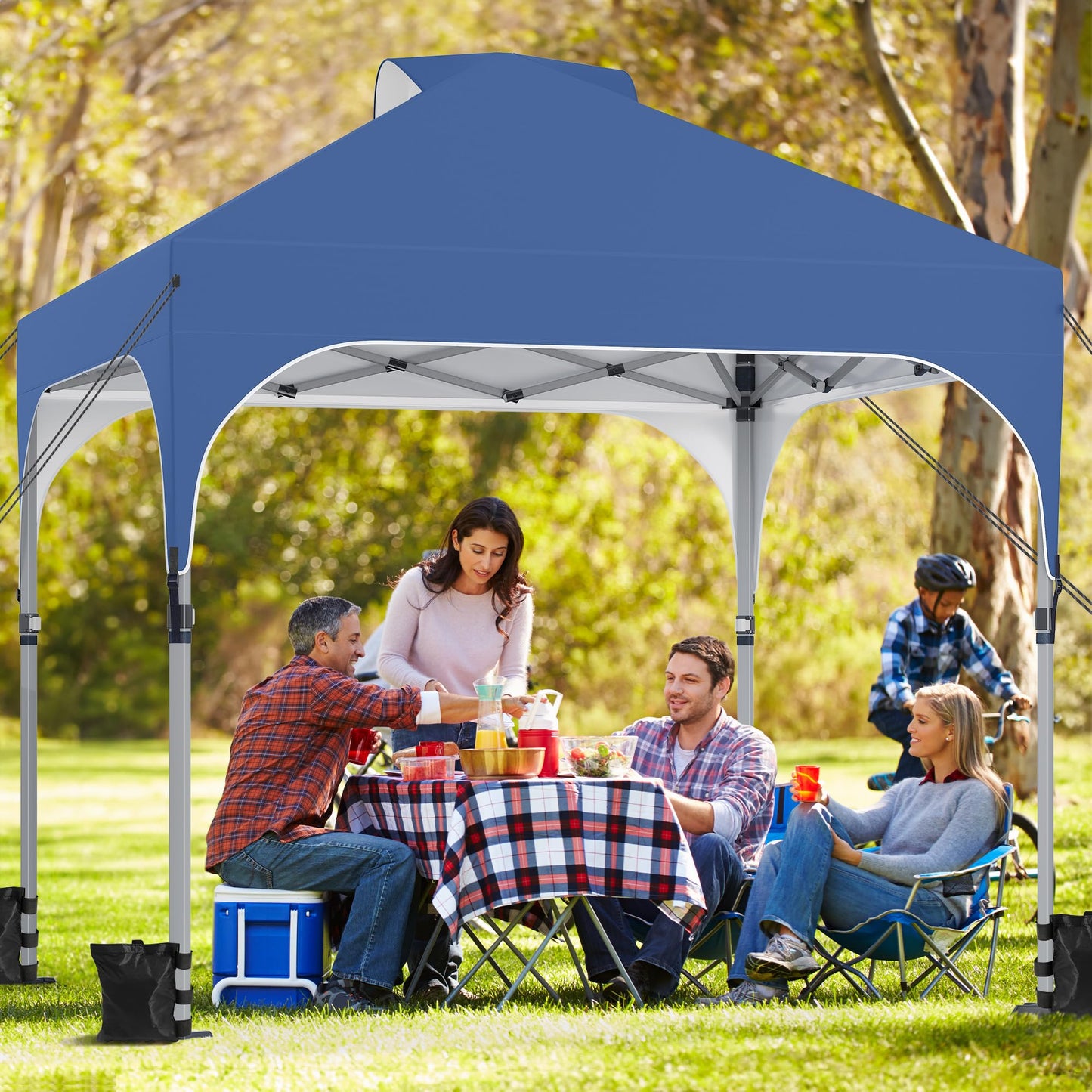 YITAHOME 3X3Meter wasserdichte Pavillon Faltpavillon, Faltbarer Stabil Pop up Pavillon Outdoor Anti-UV Gartenpavillon Höhenverstellbarfür Alle Jahreszeiten Für Märkte Pool Festival, Schwarz