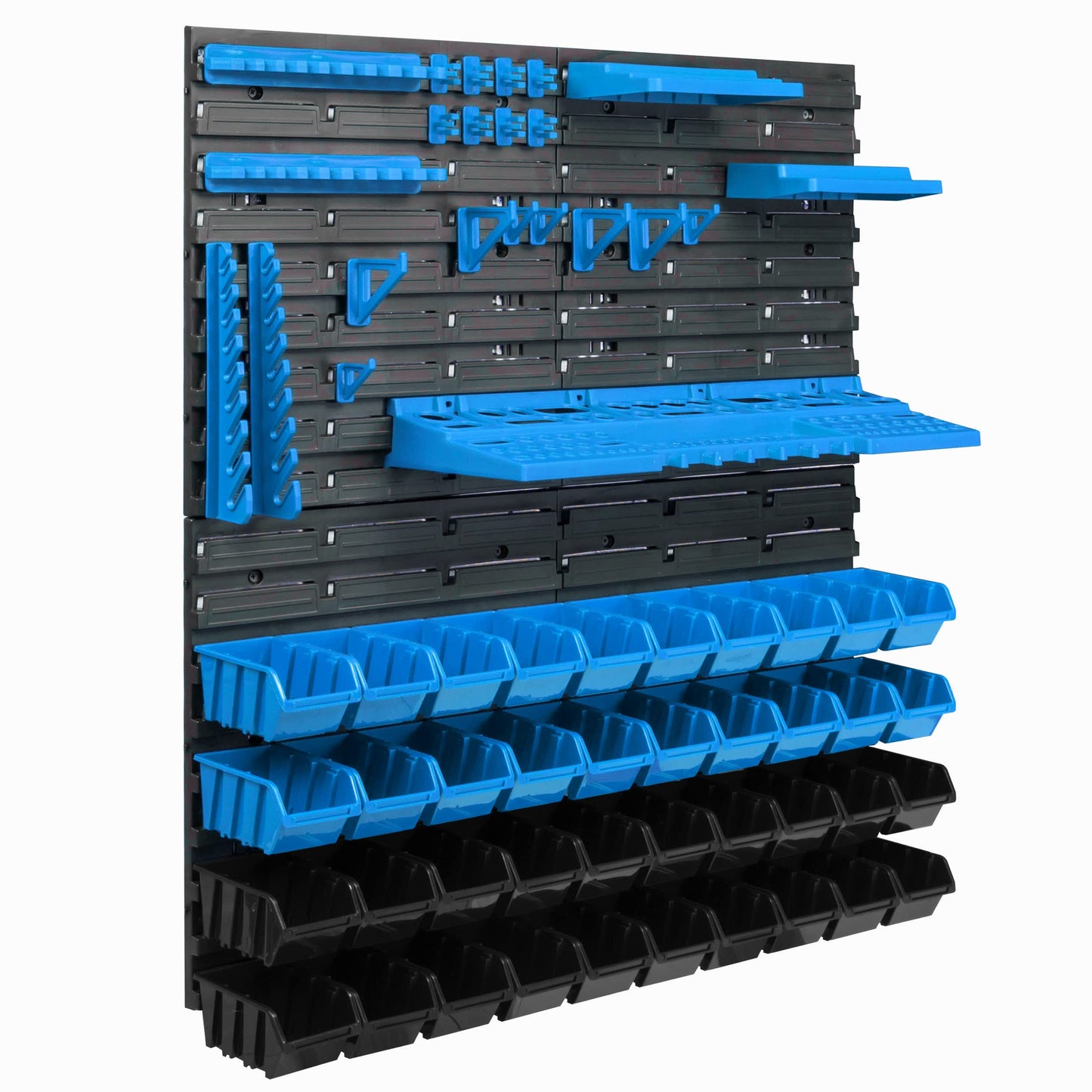 botle 24 Stacking Boxes Wall Shelf Plastic 77 x 78 cm Tool Holder Workshop Garage Storage System Storage Boxes Chute