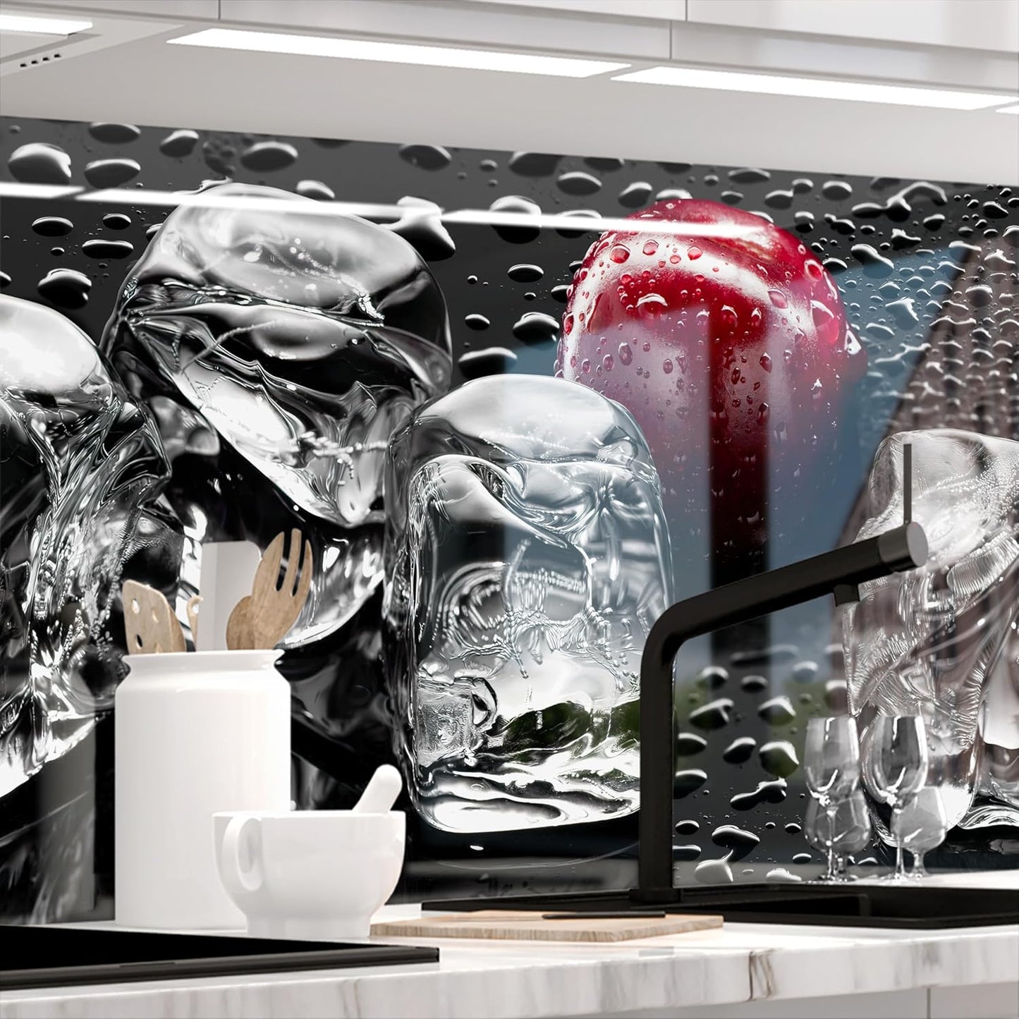 Stickerprofis Kitchen Splashback, Matte, Self-Adhesive, Pure White, 1.8 mm, Hard Plastic, for All Surfaces, Splash Guard, Premium, 60 x 280 cm