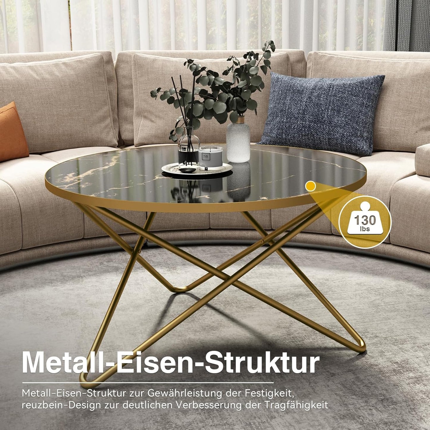 Coffee Table Side Table Round Black Green Living Room Table Sofa Table for Living Room Garden Balcony Bedroom Table Round Modern Plant Table Outdoor with Marble Pattern