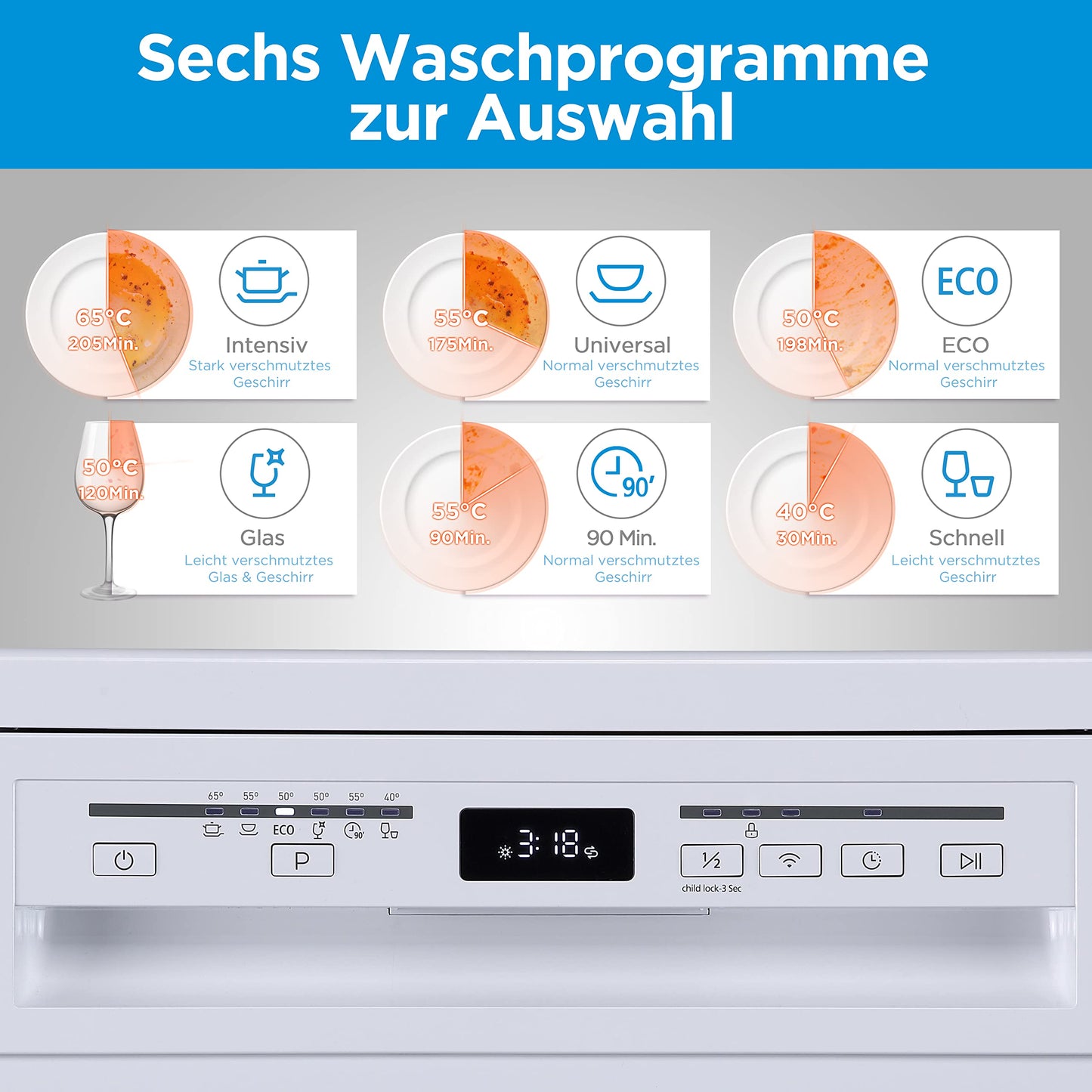 Midea SU 5.35X14CS Dishwasher Base, 14 MGD, Dishwasher 60 cm, Home Connect, Hygiene Care+, Machine Care +, Extra Drying, Half Load, 44 db, Start Delay, Stainless Steel