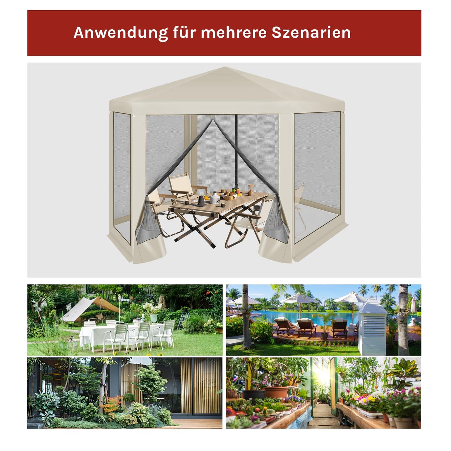 WOLTU Gazebo 3.8 x 3.3 m Square Garden Gazebo with Side Walls Mosquito Net Garden Arbour Metal Party Tent Easy Assembly without Tools for Garden Patio Yard Blue