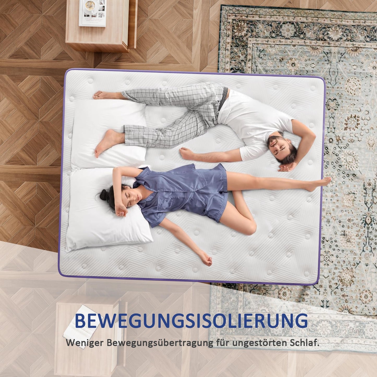 Moziel 180 x 200 cm Mattress, 26 cm Height, H3, Oeko-Tex Certified, Gel Memory Foam Hybrid, Pocket Spring, Breathable, Medium Firm, Pressure Relief, Barrel Pocket Spring Mattress Packed in Box