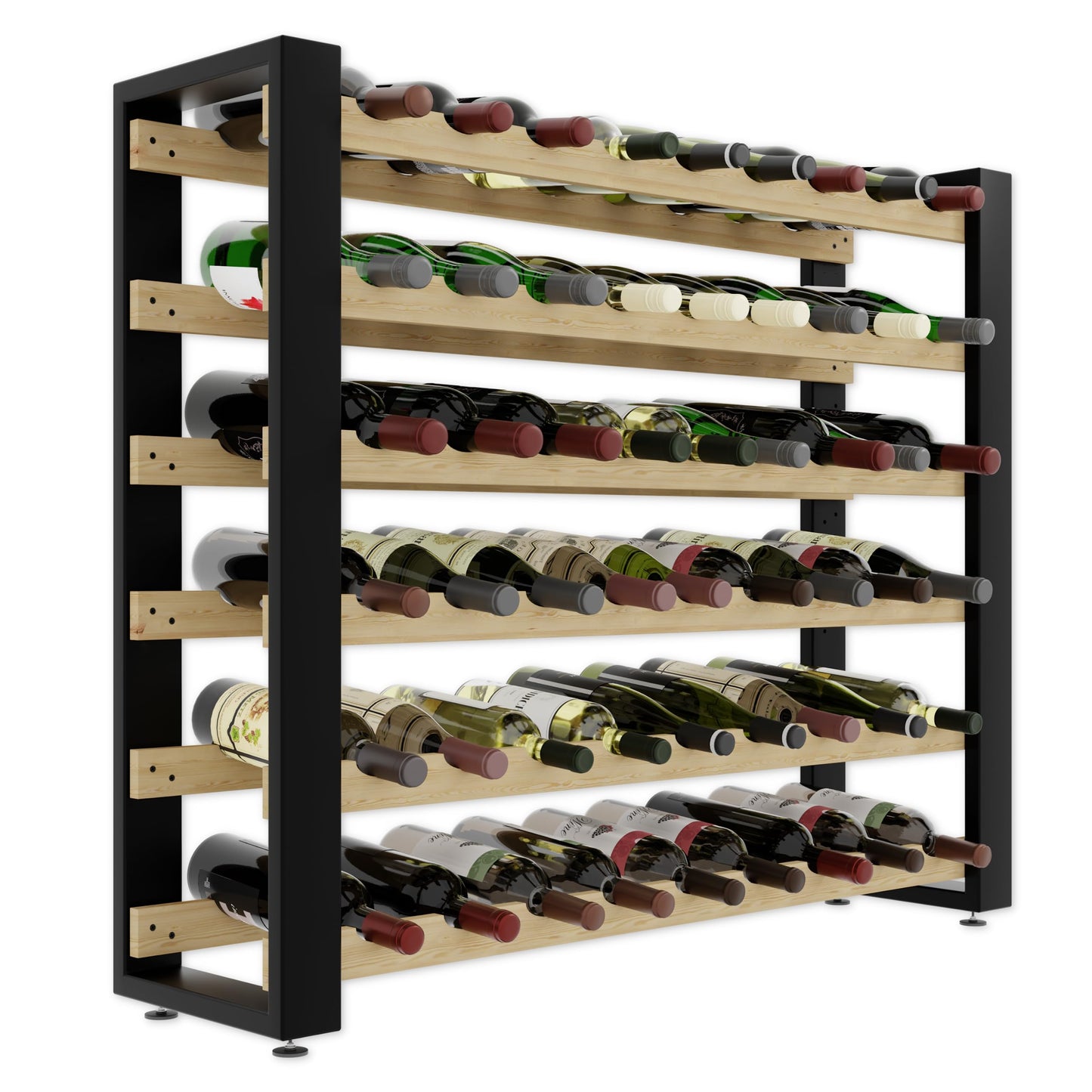 Lenmar RW Series Wooden Wine Rack for Bottles, Loft, Bottles, Wine, Bottle Rack, Cellar Rack, Shelves, Bottle Holder, Wine Stand, etc. (Loft 135, 204 x 104 x 27, 135 Bottles)