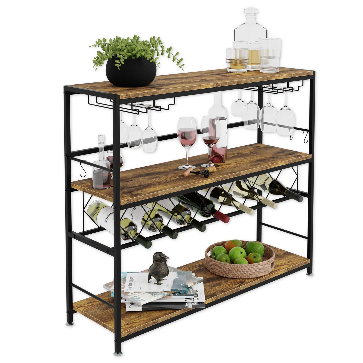 Lenmar, Metal Wine Rack for Bottles, 7-30 Bottles, Wine, Bottle Rack, Cellar Rack, Shelves, Bottle Holder, Robust Wine Storage (LOFT 2-30)