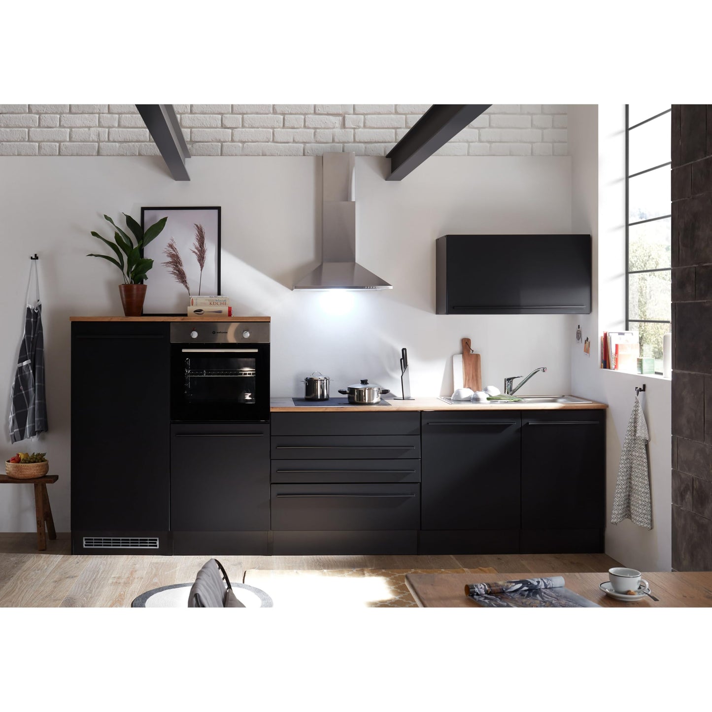 Jazz 84-129-18 Kitchen Unit without Appliances Approx. 320 x 200 x 60 cm Black