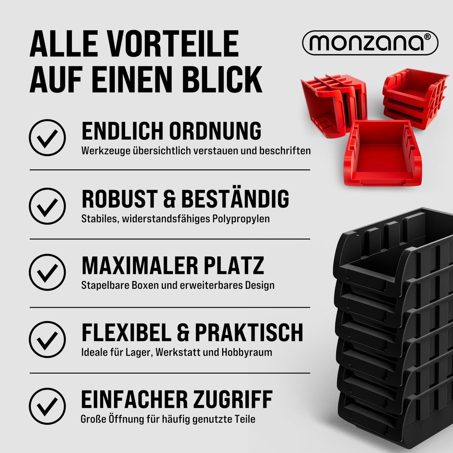 Deuba® Wall Shelf + Stacking Boxes - Extra Strong Wall Panels - Extendable Workshop Shelving