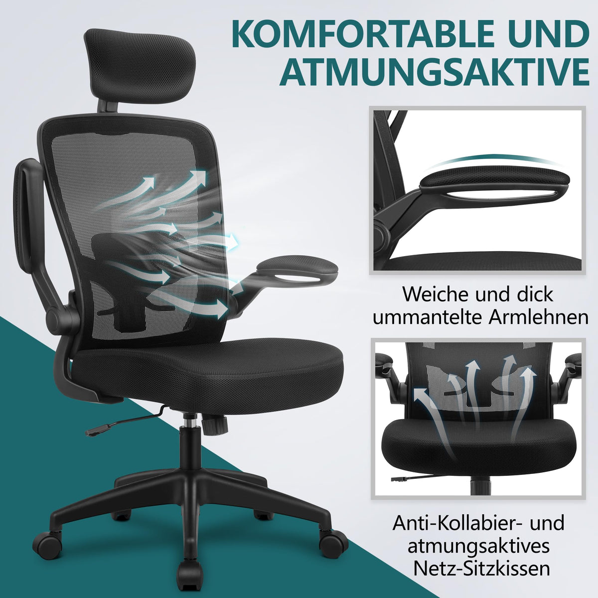 FelixKing Office Chair Ergonomic Desk Chair with Adjustable Headrest, Armrests, Lumbar Support, High Back Office Chair, Desk Chair up to 300 lbs Load Capacity (Black)