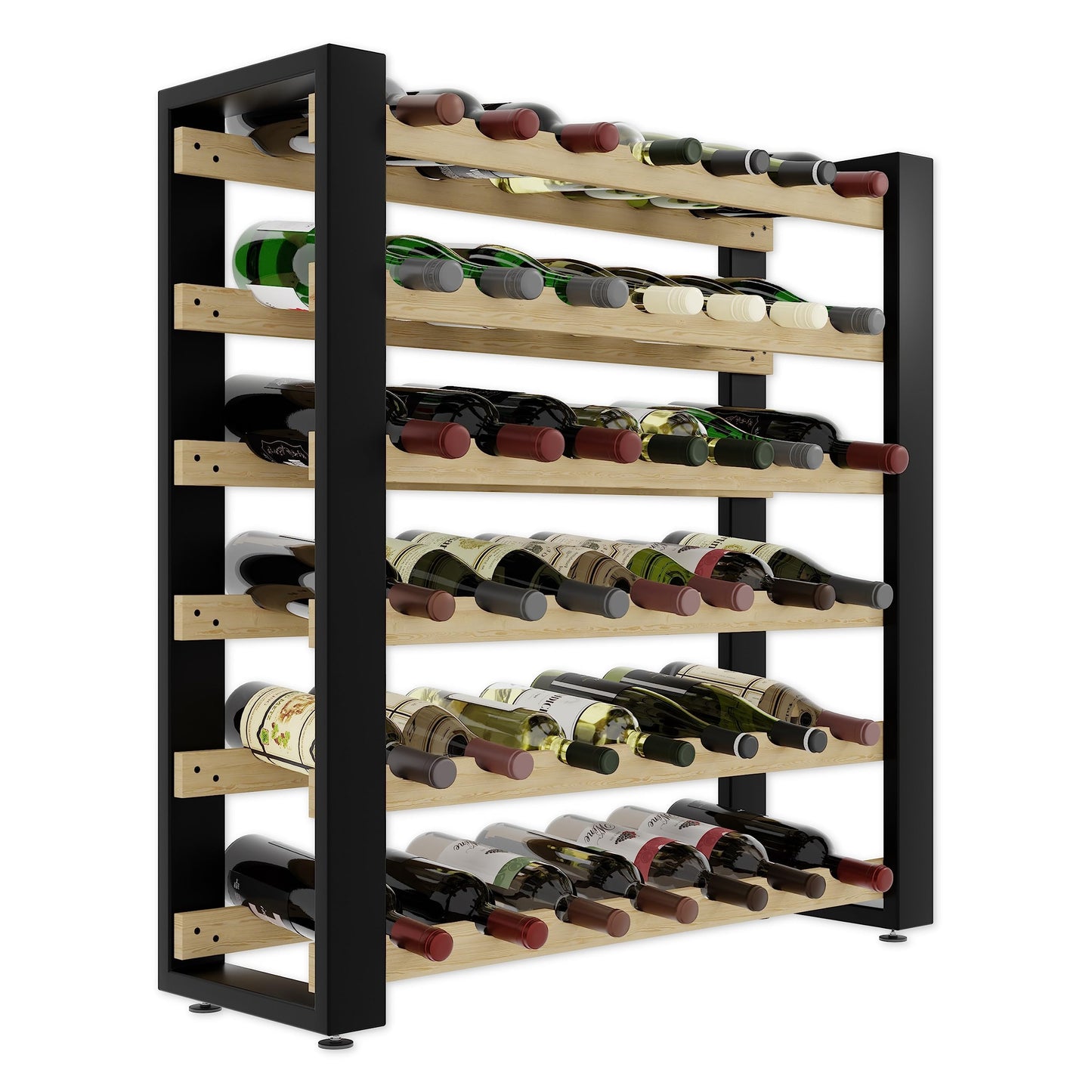 Lenmar RW Series Wooden Wine Rack for Bottles, Loft, Bottles, Wine, Bottle Rack, Cellar Rack, Shelves, Bottle Holder, Wine Stand, etc. (Loft 135, 204 x 104 x 27, 135 Bottles)