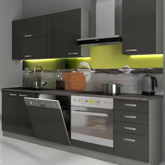 Vario Basic II Kitchen Unit 240 cm High-Gloss Grey