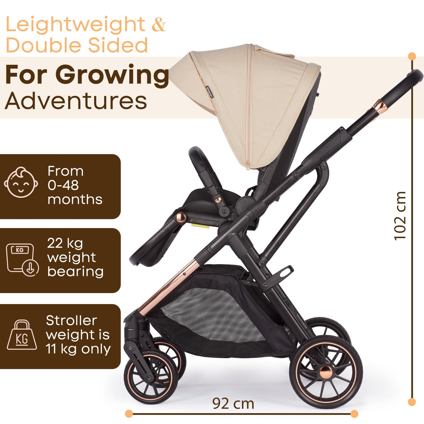 Lejoux + Baby Pushchair (Beige)
