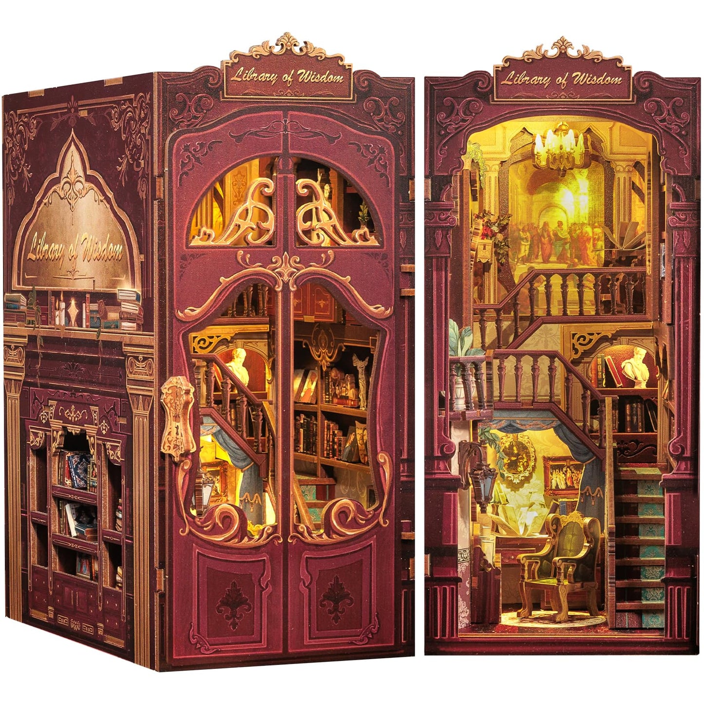 CUTEBEE Book Nook Kit – DIY Puppenhaus Häuser, Miniatur Haus Selber Bauen für Erwachsene, 3D-Holzpuzzle & Buchstütze | Kreatives Set für Bücherregal Dekor | Geschenk,199 PCS (Champs-Élysées Florist)