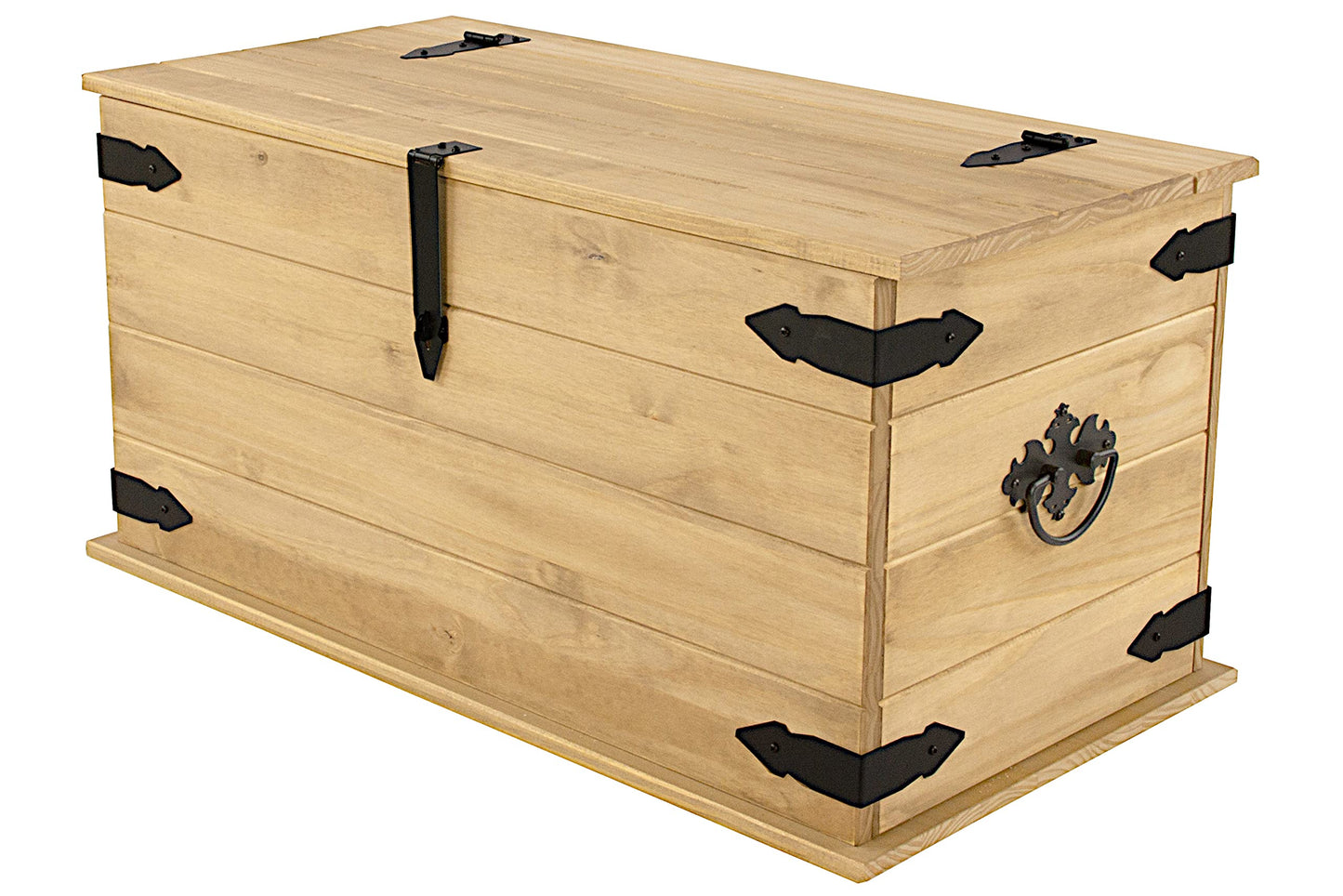 SAM Cancun Coffee Table Solid Pine Wood Side Table with Drawer White Varnished Honey Top Plate Black Metal Handle Mexico Furniture