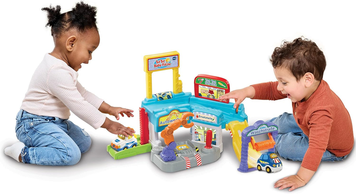 VTech TUT TUT Baby Speedster Car Workshop - Interactive Workshop with Robot Arm and Many Playing Options - For Children Aged 1-5 Years