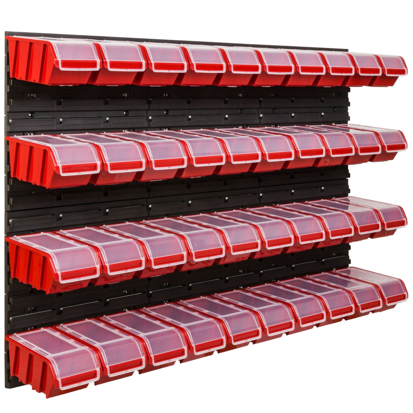 Storage System Workshop Shelving | 117 x 78 cm | Pack of 66 | Wall Shelf with Stacking Boxes - Wall Plates Extra Strong Chute Shelf Warehouse Hole Wall Storage Shelf Garage Shelf (3)