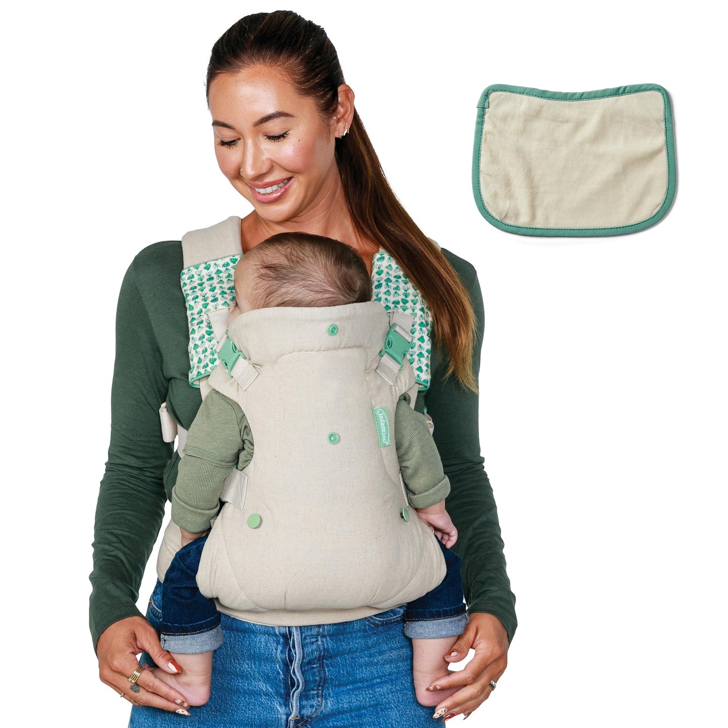 Infantino Flip Advanced 4-in-1 Ergonomic Convertible Baby Carrier with Inside and Out View, Front and Back, Portable for Newborns to Toddlers from 8-32 lbs, Grey