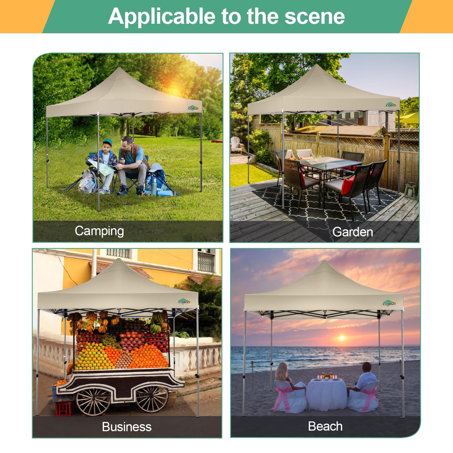 COBIZI Pavillon Faltpavillon 3x3 wasserdicht stabil Winterfest,Outdoor faltbar partyzelt，gartenpavillon mit 4 Seitenteilen und 4 Sandsack und Laufradtasche, Schwarz