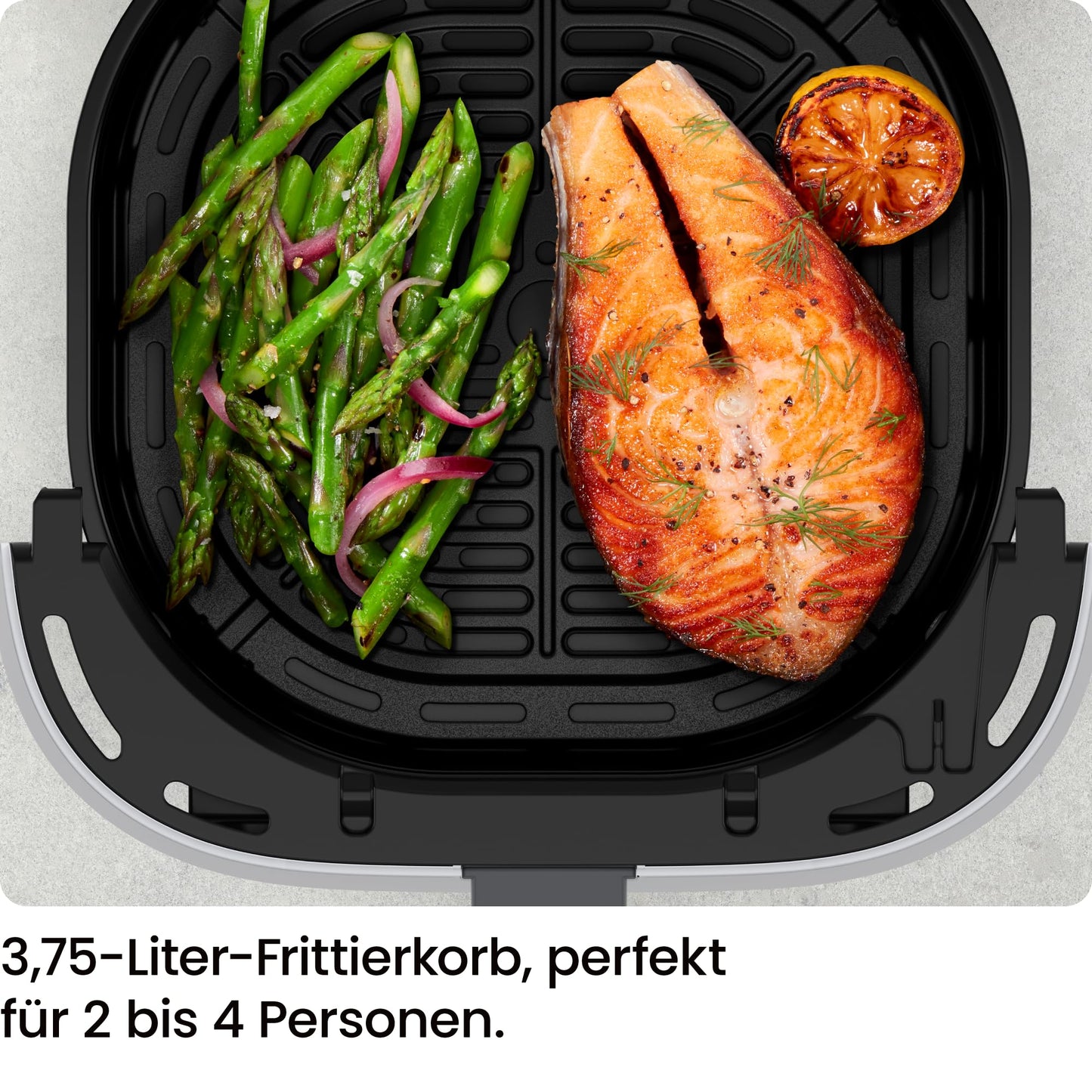 Chefman Hot Air Fryer - 3.75 L Compact Hot Air Fryer for Quick Meals, with Hi-Fry Technology, Viewing Window, Touch Controls, Non-Stick and Dishwasher Safe - Black