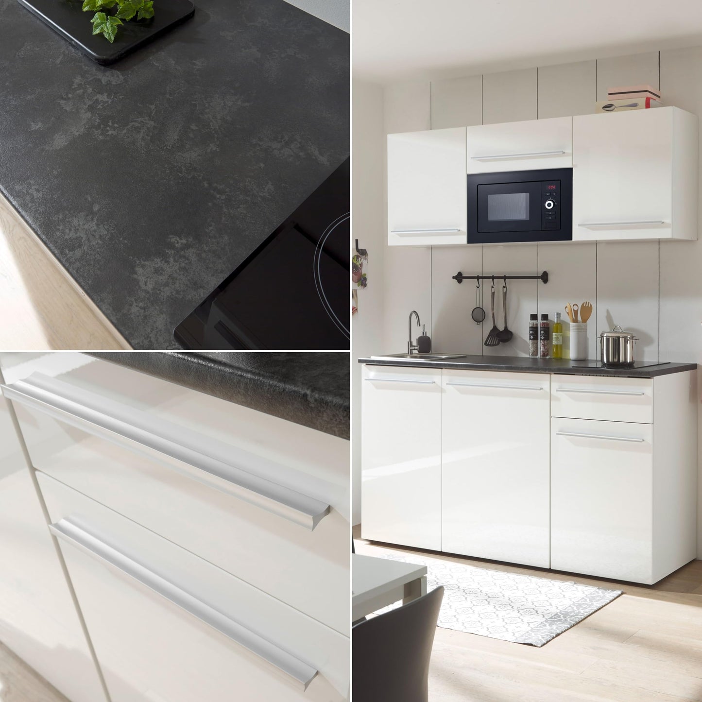 Jazz 84-240-Y6 Single Kitchen Unit Black / Artisan Oak Approx. 160 x 212 x 60 cm