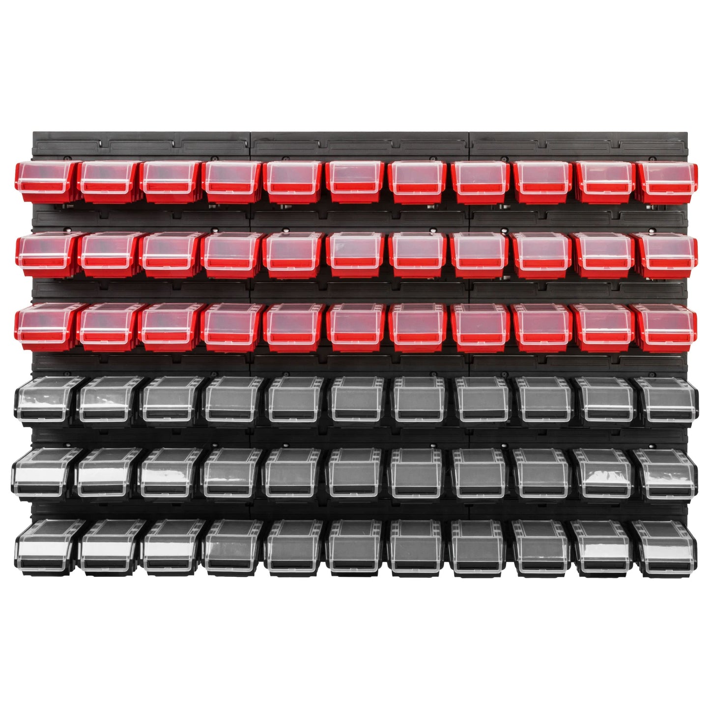 Storage System Workshop Shelving | 117 x 78 cm | Pack of 66 | Wall Shelf with Stacking Boxes - Wall Plates Extra Strong Chute Shelf Warehouse Hole Wall Storage Shelf Garage Shelf (3)