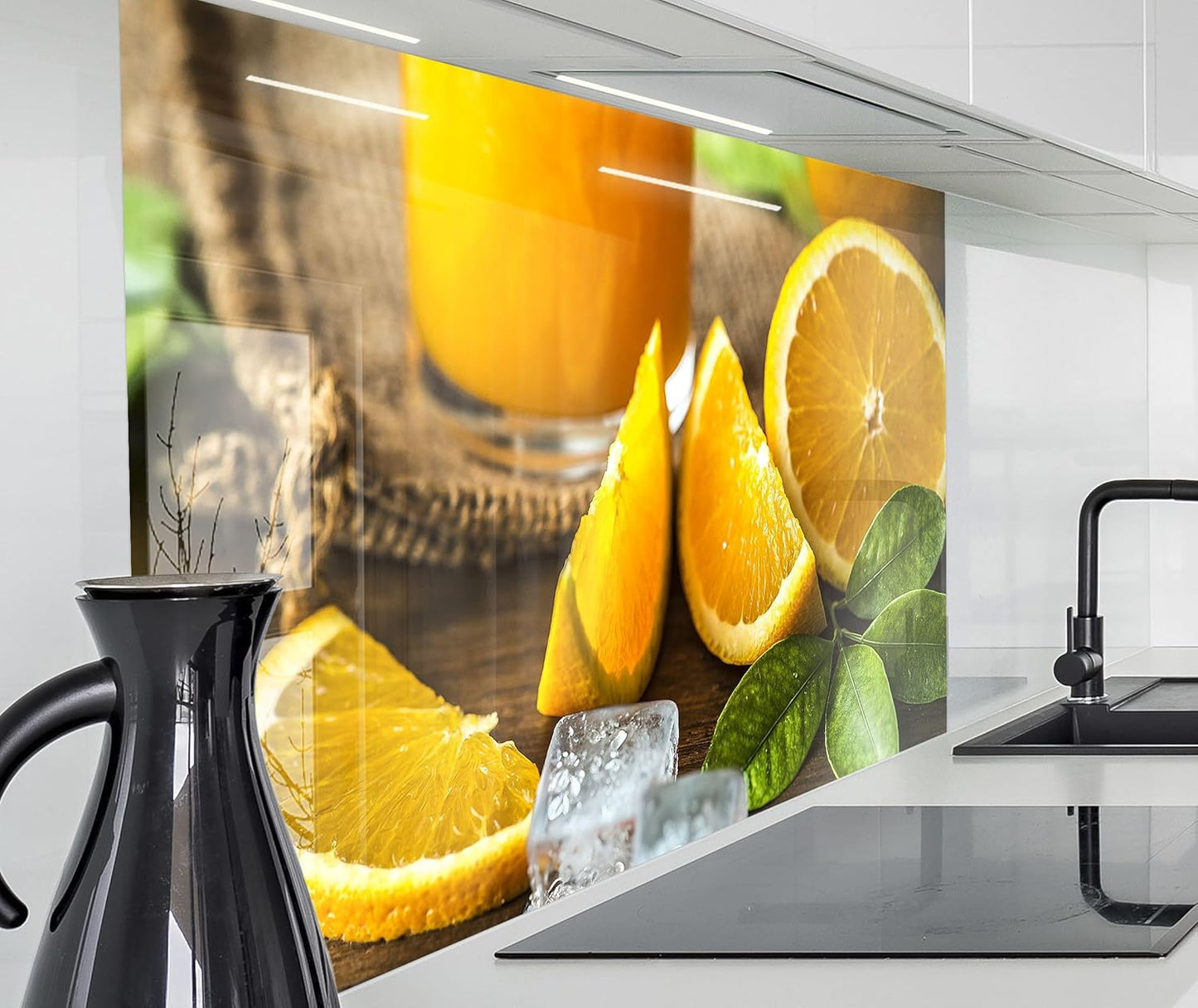 timalo Stove Splash Guard Wall Sink, Kitchen Back Wall Glass Look Acrylic Glass 2 mm Glass Back Wall Acrylic Glass Kitchen Panels Back Wall Protection Plate 60 x 40 cm Herbs Spices Text Guten Appetit