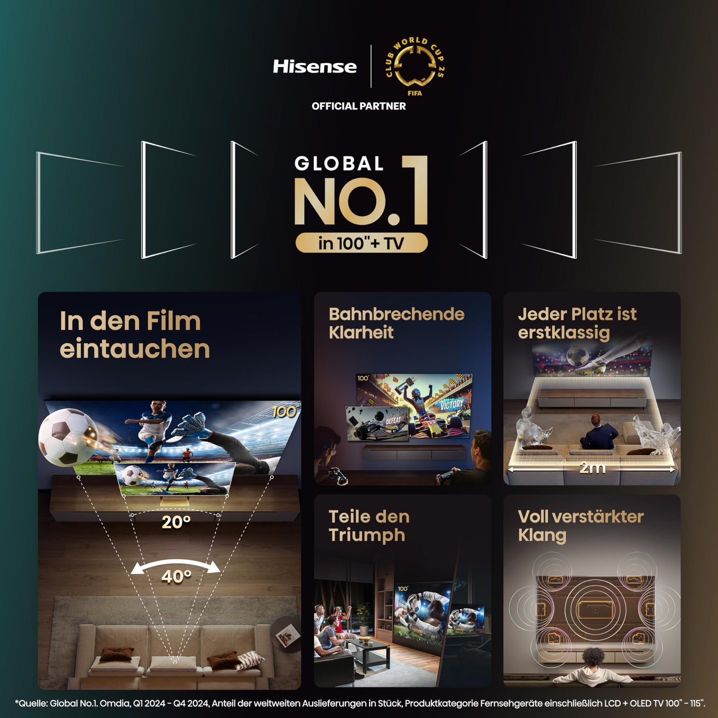 Hisense 43E7Q 43 Inch 4K UHD QLED, Smart TV, Game Mode Plus, Filmaker Mode, Dolby Vision Atmos, HDR10, HLG, HDR Immersive, AI 4K Upscaler, Dolby MS12, DTS X, Voice Control [2025]