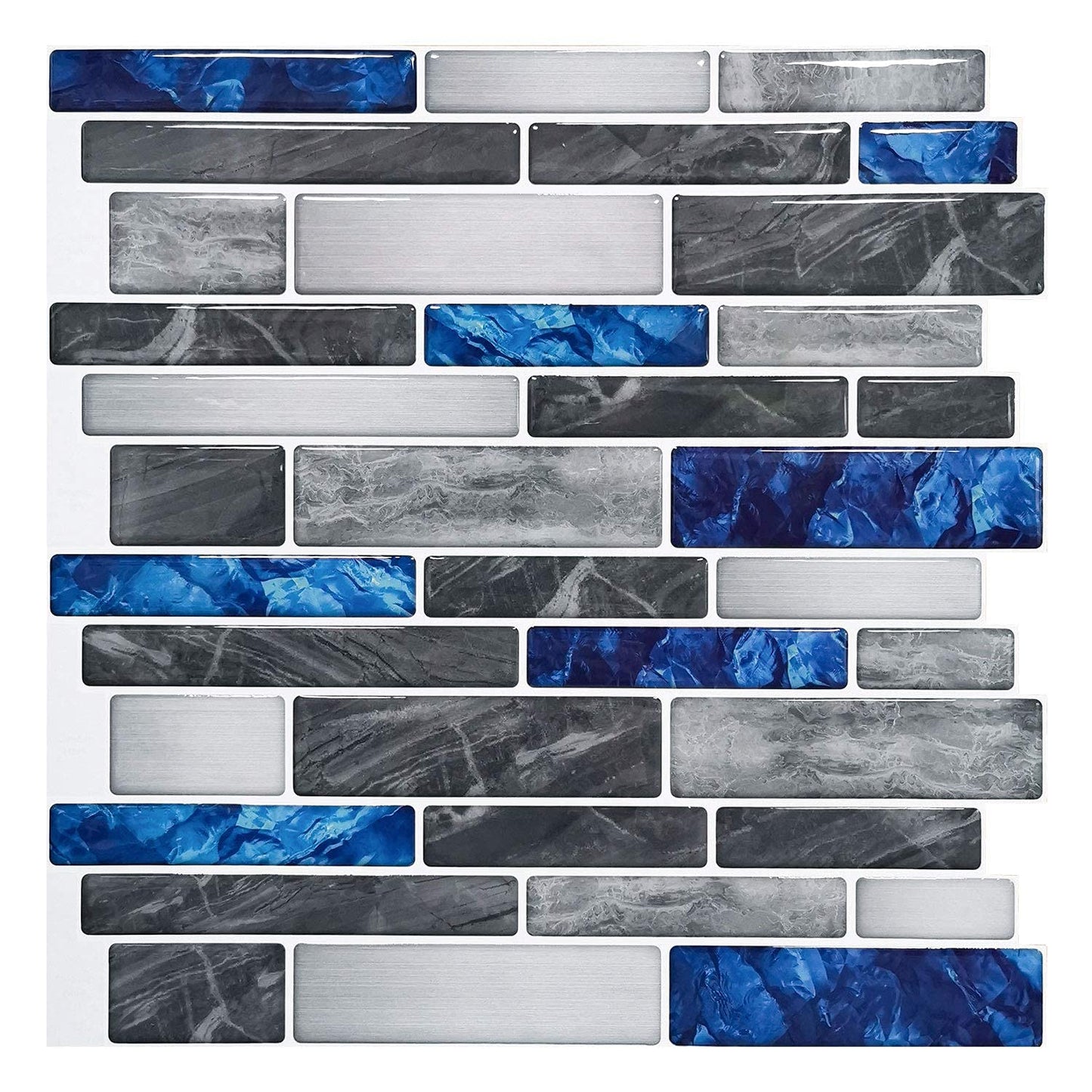 Art3d 30 x 30 Peel and Stick Kitchen Backsplash Tiles Marble Grey
