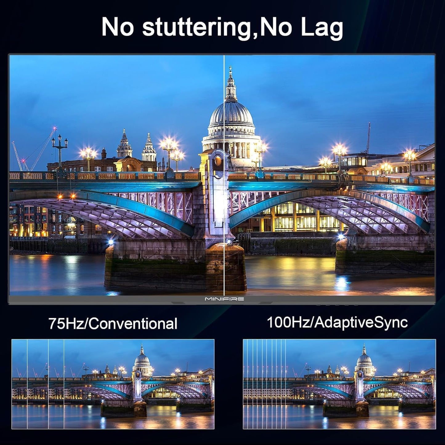 Minifire Curved Monitor 27 Inch 100Hz, PC Screen with Speaker -1500R FHD (1920 x 1080p) VA Panel, MPRT 1ms, sRGB110%, Less Blue Light, HDMI 1.4, Type-C 2.5W, Supports VESA - Black