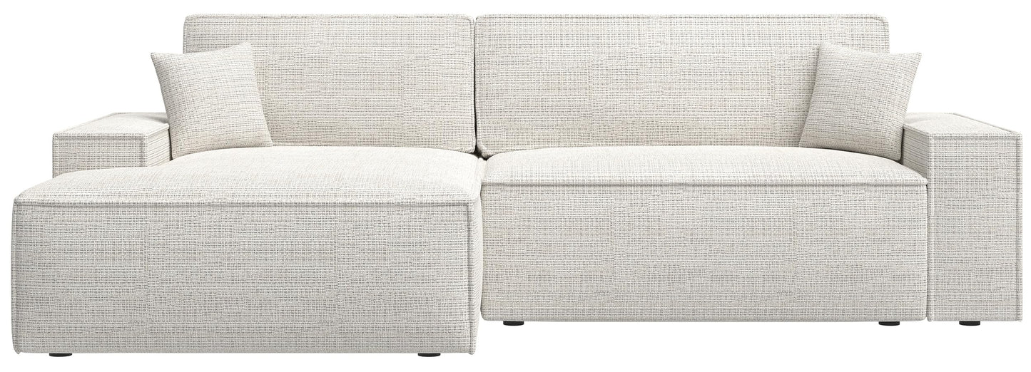 Selsey Sofa Corner Sofa Bed Couch with Storage Space Sleep Function Easy Care Polyurethane Foam L Shape Right Farese Beige Corduroy Look