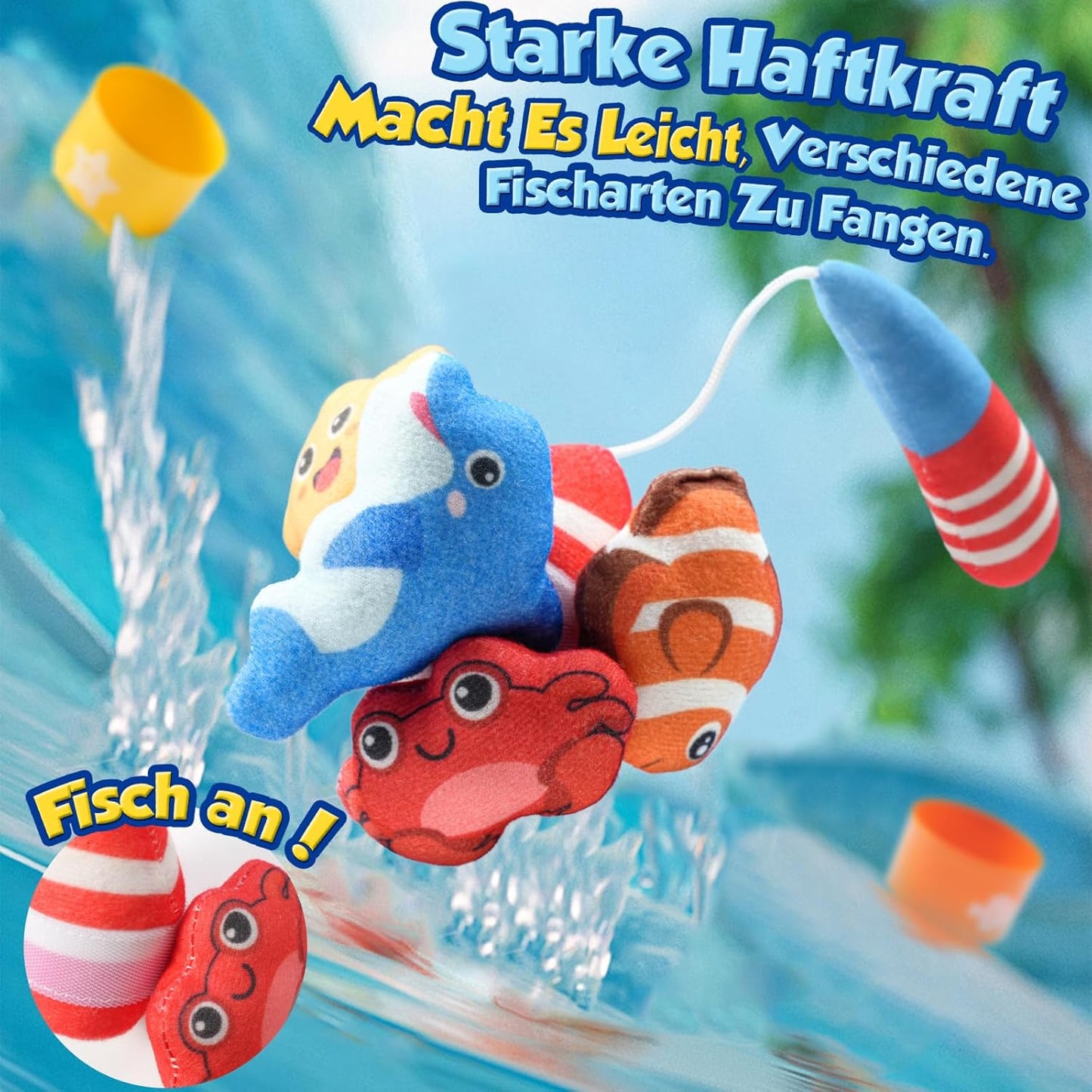 ZOOI Montessori Toy from 1 Year, 5 in 1 Motor Skills Toy Fishing Game, Toy from 1 2 3 Children Year, Gifts for Girls and Boys, Children's Toy from 1 Year, Sensory Motor Skills Toy