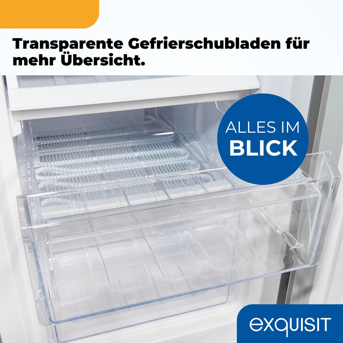 Exquisit KGC5233-60-HE-040D Fridge Freezer 143 cm Height Fridge Freezer 4-Star Freezer 173 Litres Alarm Function Freestanding White