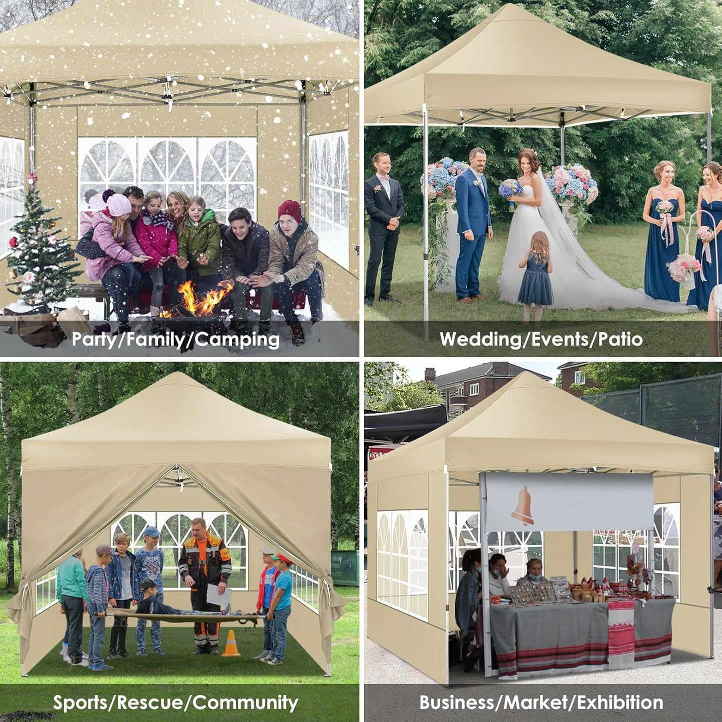 Tooluck Folding Gazebo, 3 x 4.5 m, Waterproof, Stable, Outdoor, Garden Party Tent, UV Protection 50+, with 4 Side Panels, Grey