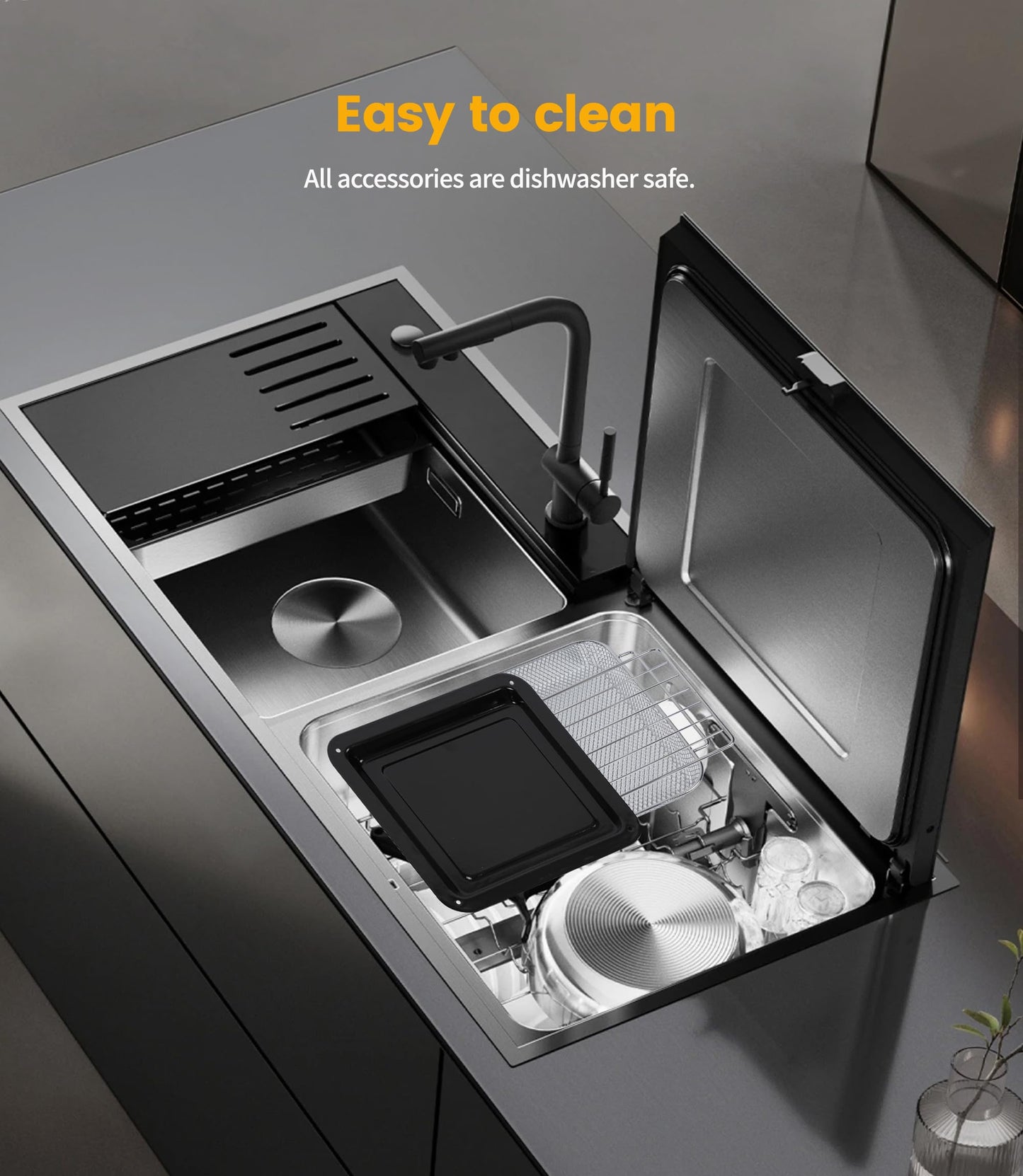 Dual Zone Hot Air Fryer, 23 L Hot Air Fryer, XXL Oven 1800 W with LED Touch Screen, 15 Programmes, with Recipe Book, 11 Accessories