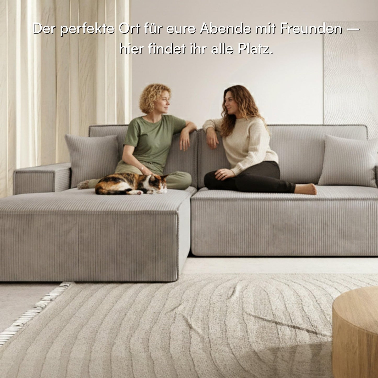 Selsey Sofa Corner Sofa Bed Couch with Storage Space Sleep Function Easy Care Polyurethane Foam L Shape Right Farese Beige Corduroy Look