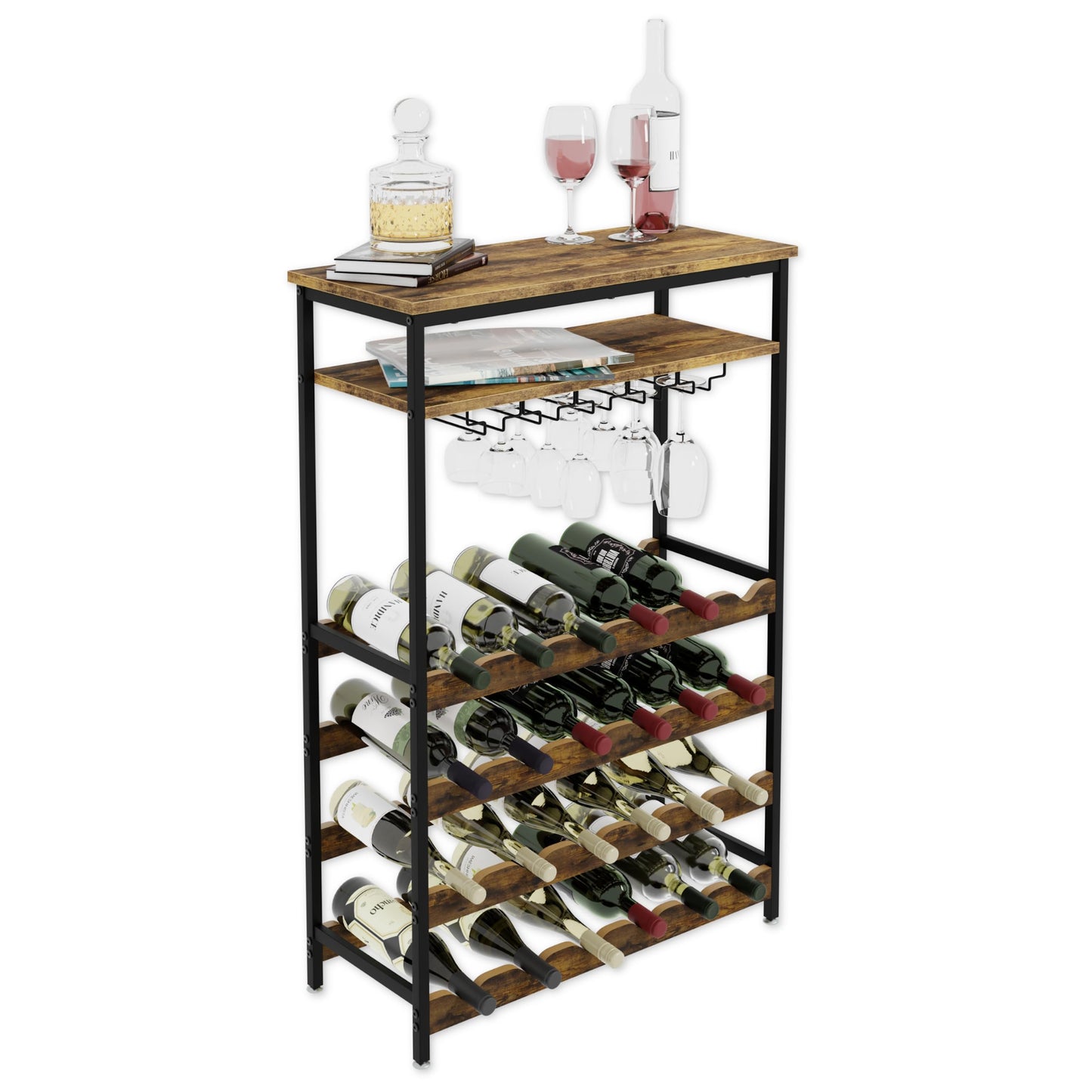 Lenmar, Metal Wine Rack for Bottles, 7-30 Bottles, Wine, Bottle Rack, Cellar Rack, Shelves, Bottle Holder, Robust Wine Storage (LOFT 2-30)