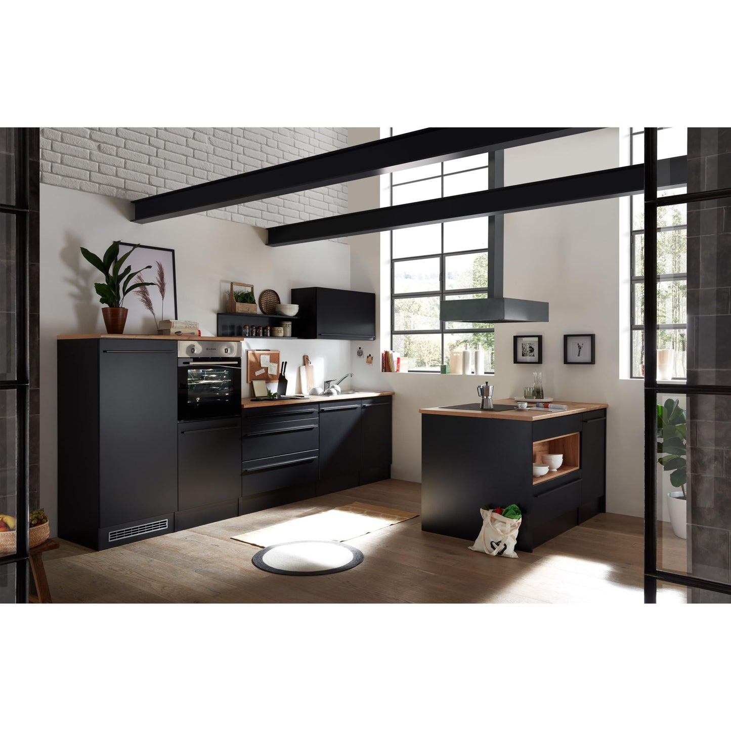 Jazz 84-129-18 Kitchen Unit without Appliances Approx. 320 x 200 x 60 cm Black