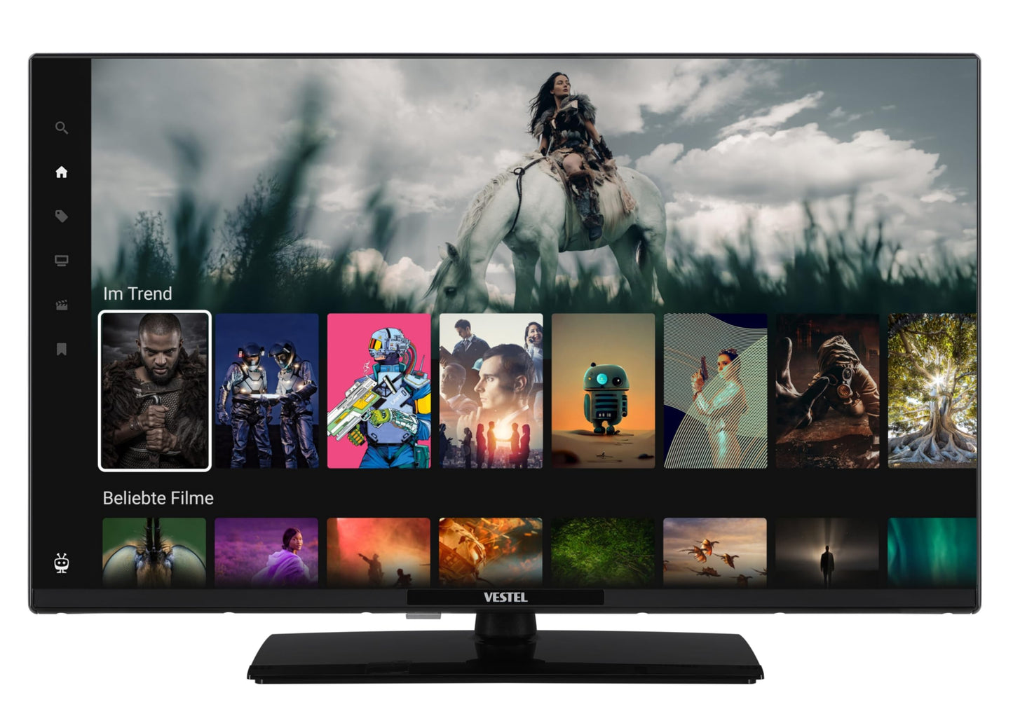 Vestel Fernseher 50 Zoll Smart TV Powered by TiVo, 4K UHD Fernseher mit Dolby Vision HDR, Dolby Atmos und integriertem Triple-Tuner, LED TV 50UT9740 schwarz