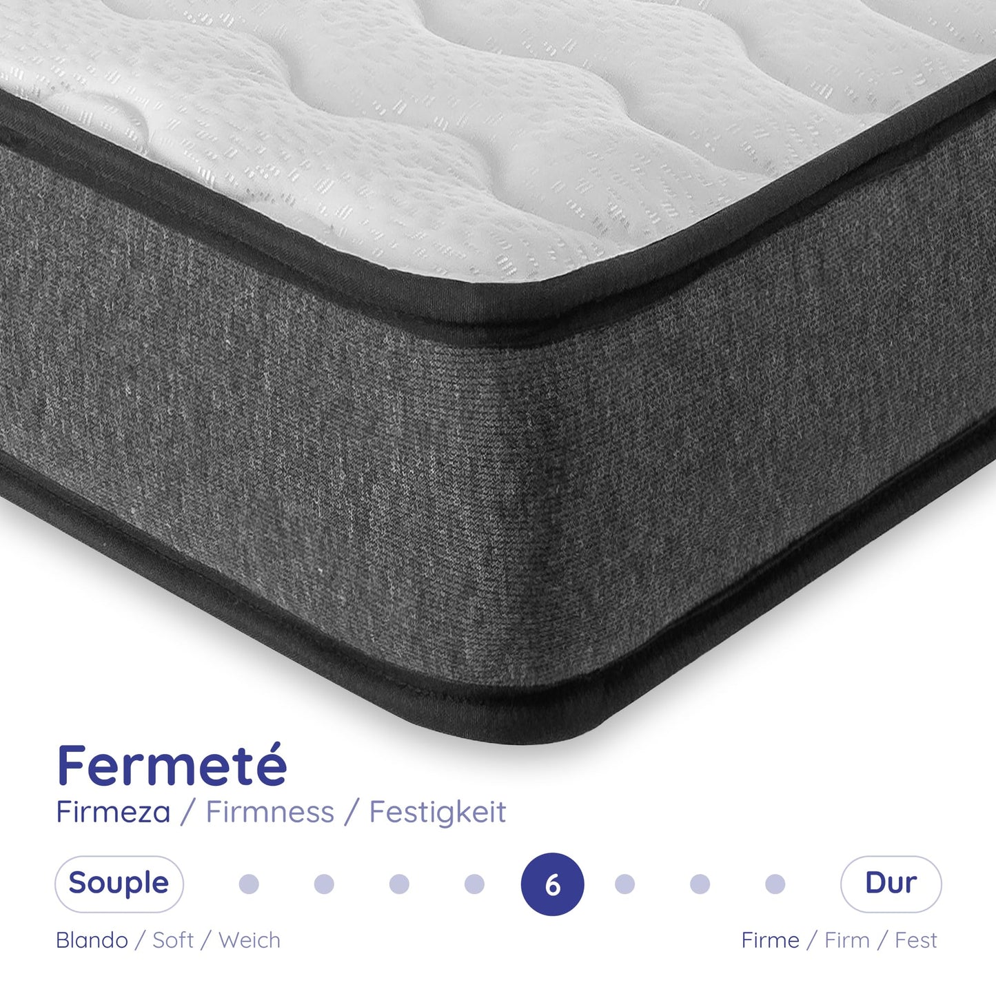 COSMOS - Felis Mattress 180 x 200 cm Cold Foam Mattress Hardness H4 - Oeko-Tex Certified - Winter/Summer Side + HR Foam 7 Zone Mattress Height 30 cm - Made in EU