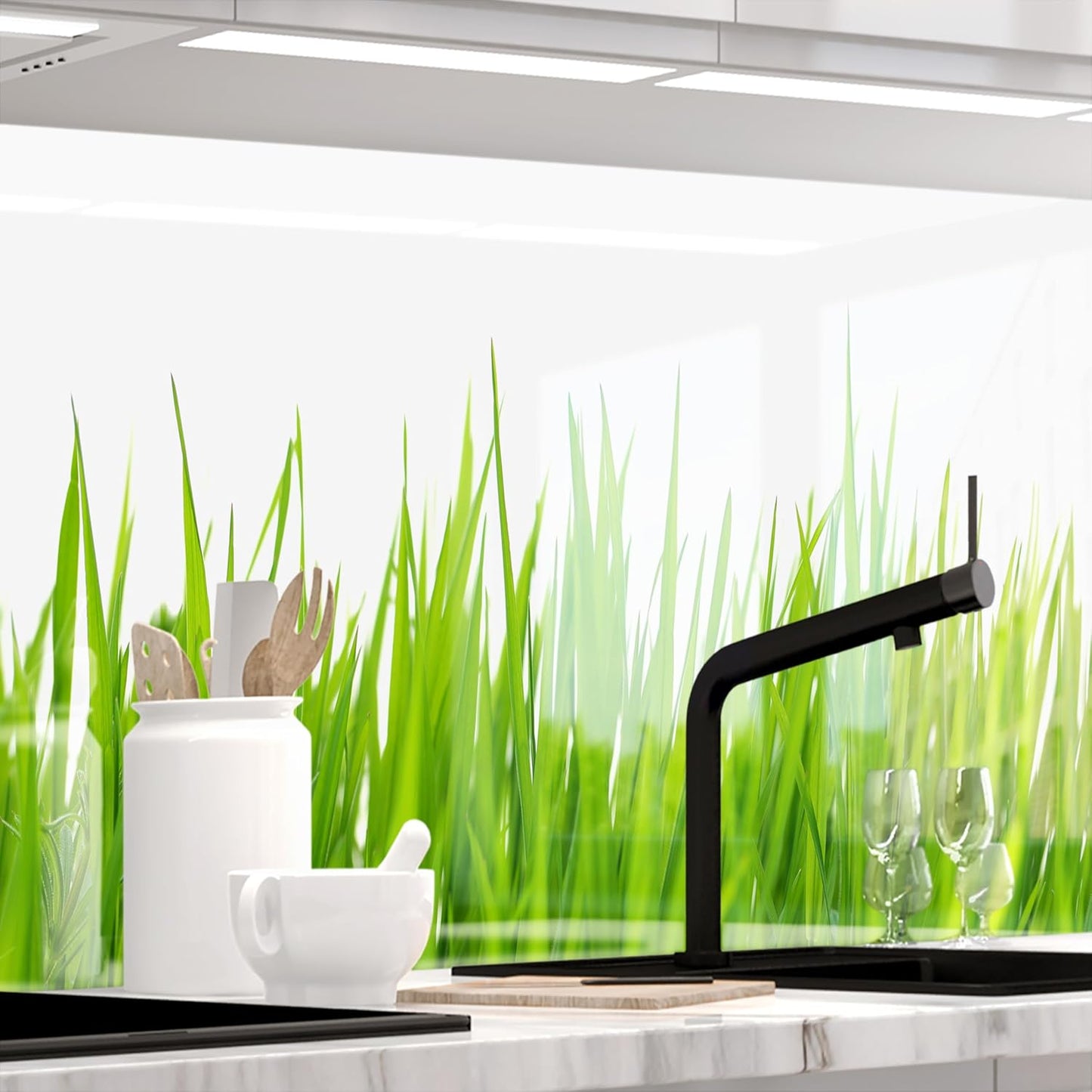 Stickerprofis Kitchen Splashback, Matte, Self-Adhesive, Pure White, 1.8 mm, Hard Plastic, for All Surfaces, Splash Guard, Premium, 60 x 280 cm