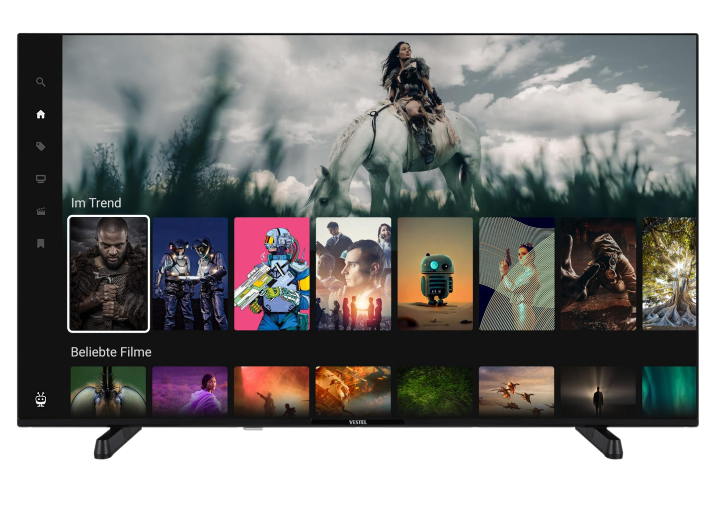 Vestel Fernseher 50 Zoll Smart TV Powered by TiVo, 4K UHD Fernseher mit Dolby Vision HDR, Dolby Atmos und integriertem Triple-Tuner, LED TV 50UT9740 schwarz