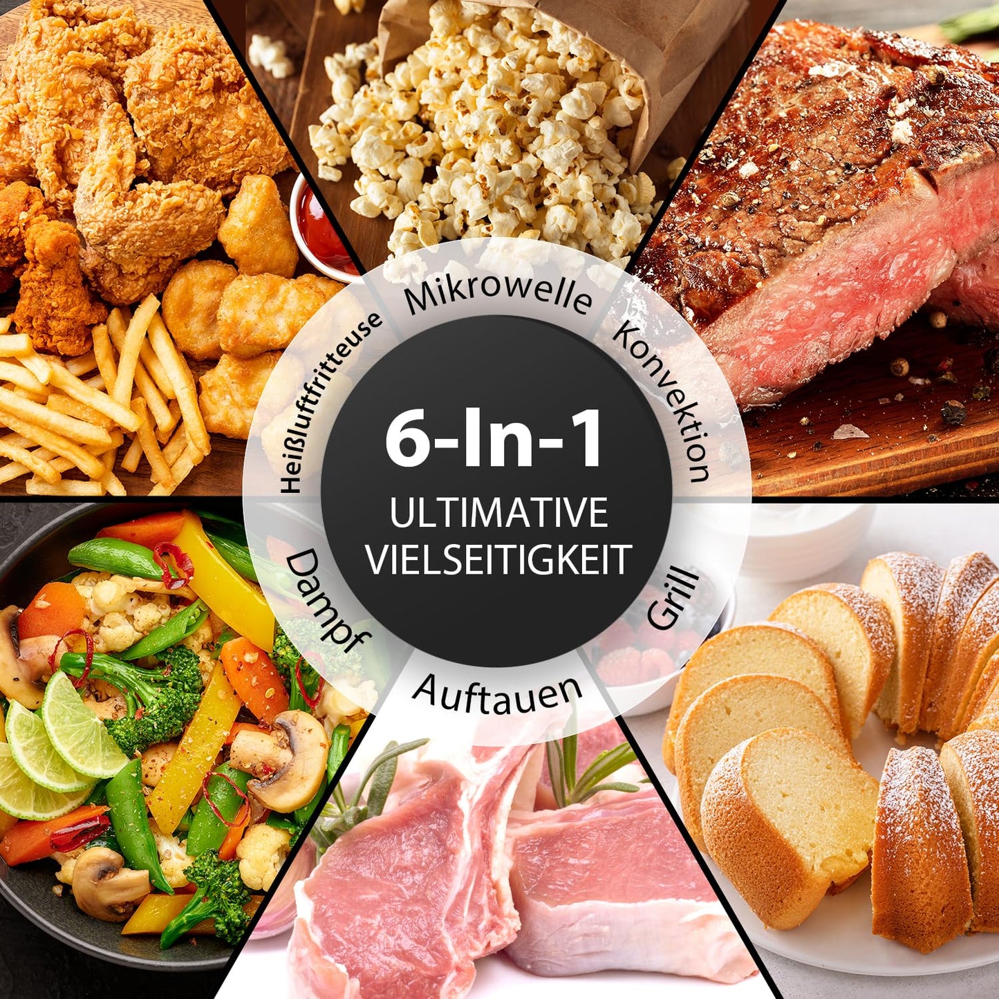 Toshiba MW3-AG20PE(BK) Mikrowellen mit Grill 20L 3-in-1 Mikrowellenherd, Chef-Abtauung, Mikrowelle, Grill, Kombi, 5 Leistungsstufen, 8 Automatikprogrammen, Einfacher Reinigung, Schwarz