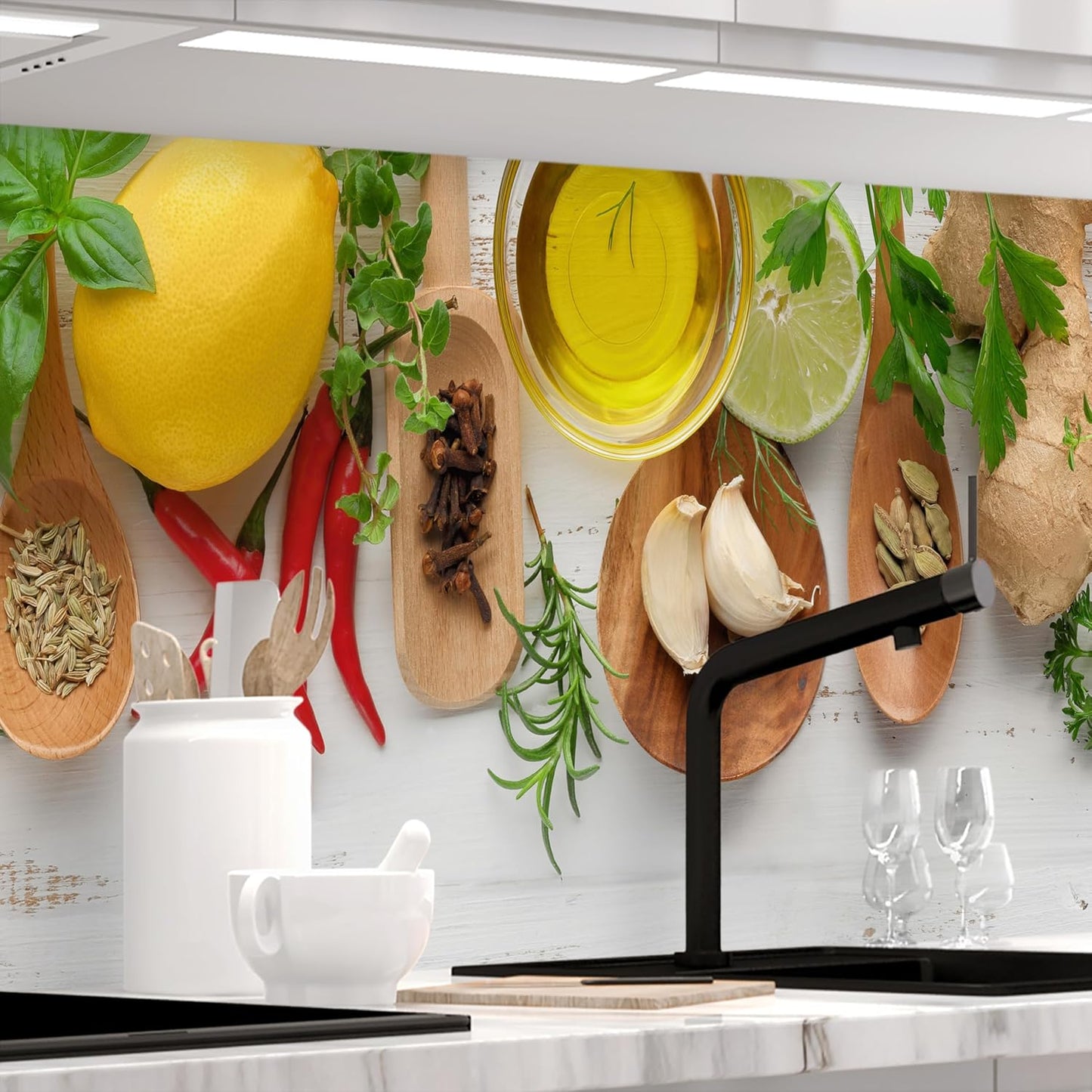 Stickerprofis Kitchen Splashback, Matte, Self-Adhesive, Pure White, 1.8 mm, Hard Plastic, for All Surfaces, Splash Guard, Premium, 60 x 280 cm