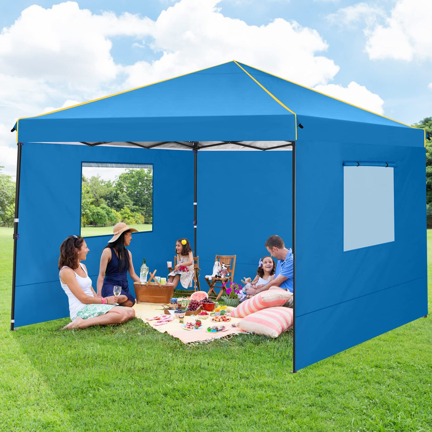 COBIZI Pavillon 3x6,Faltpavillon 3x6 Wasserdicht Stabil Winterfest, Sofort aufklappbare Vordächer Outdoor Gartenzelt mit 6 Seitenteilen, für Party Garten Festival, Weiß
