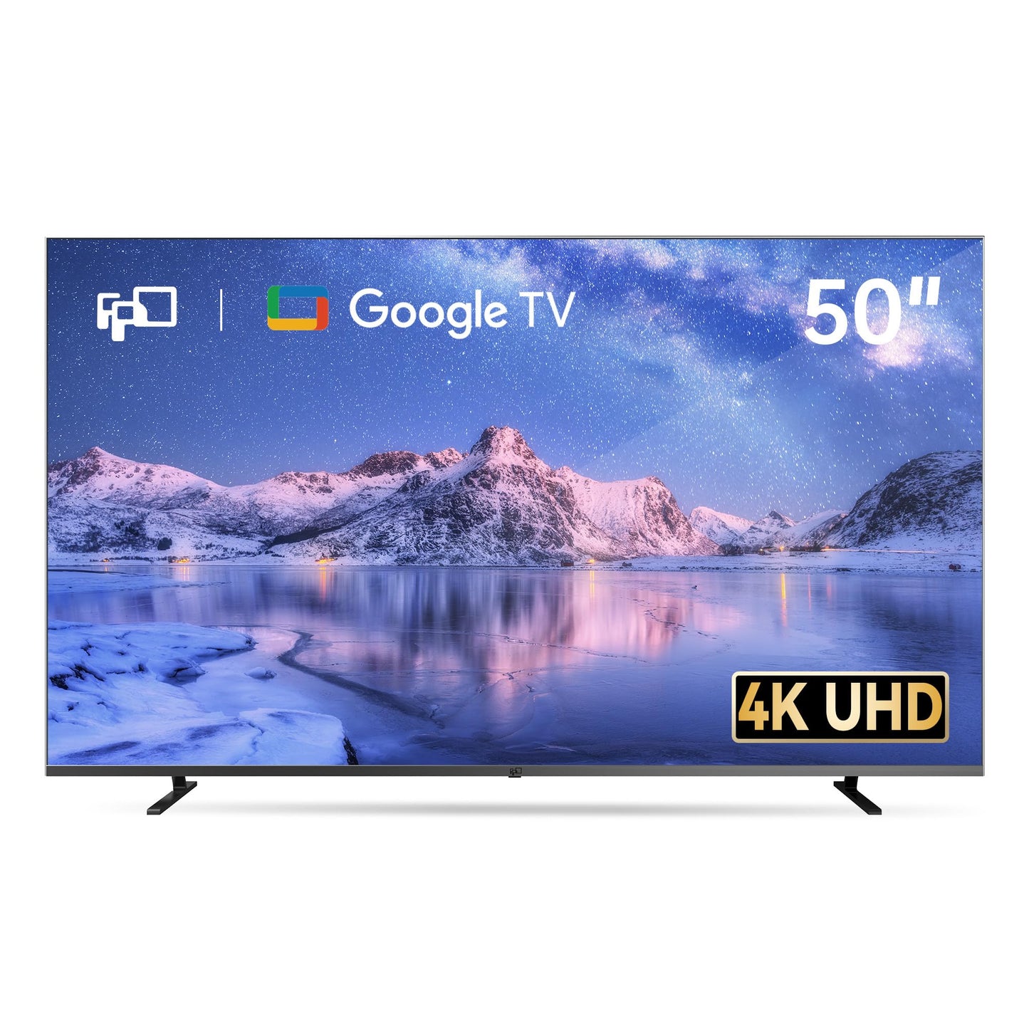 FPD 43 Inch Smart TV 4K UHD LED Flat Screen with Google TV - Google Cast, Bluetooth, HDMI, Live Stream, HDR 10, Dolby Vision, Ultra Thin - Canvas Series, CG43-C1, 2025